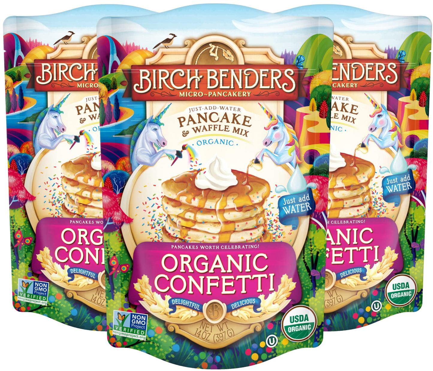 Organic Pancake and Waffle Mix, Classic Recipe by Birch Benders, Whole Grain, Non-GMO, Just Add Water, 16oz (Packaging may vary)
