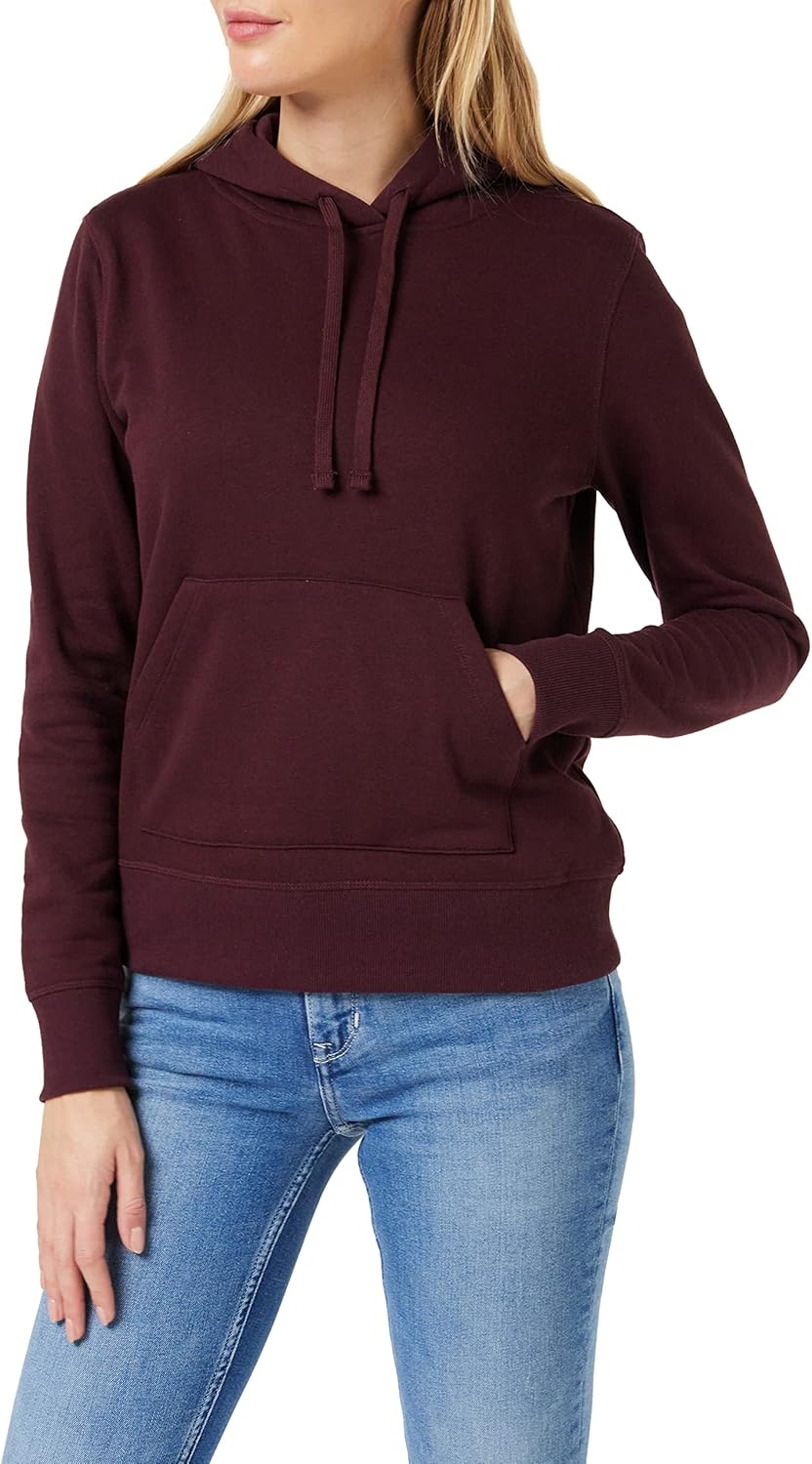 Amazon Essentials Women's Regular-Fit Brushed Back Fleece Pullover Hoodie (Available in Plus Size)