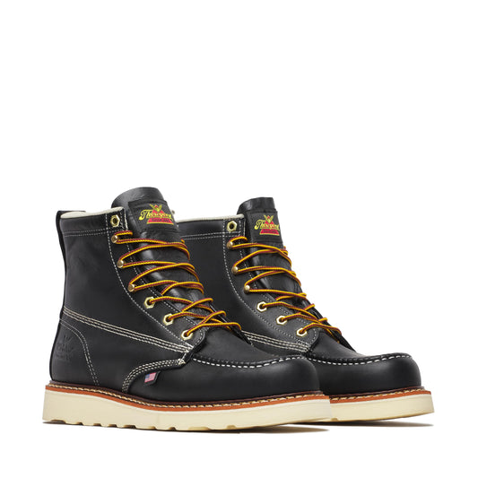 Thorogood American Heritage 6” Moc Toe Work Boots for Men - Soft Toe, Premium Full-Grain Leather with Slip-Resistant Wedge Outsole and Comfort Insole; EH Rated