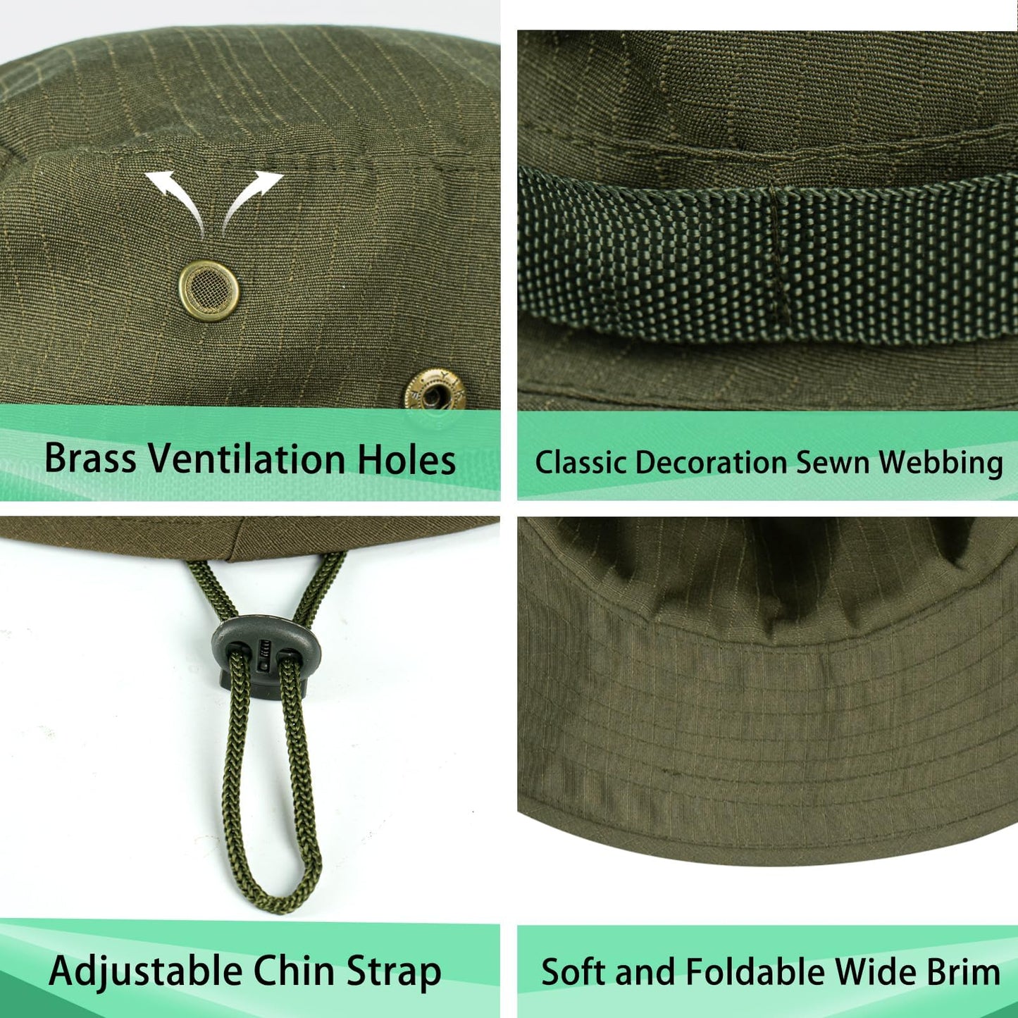 Sun Hats for Men Women Boonie Hat UPF 50+ Bucket Hat Wide Brim UV Protection Fishing Hiking Safari Outdoor Hats