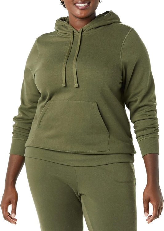 Amazon Essentials Women's Regular-Fit Brushed Back Fleece Pullover Hoodie (Available in Plus Size)
