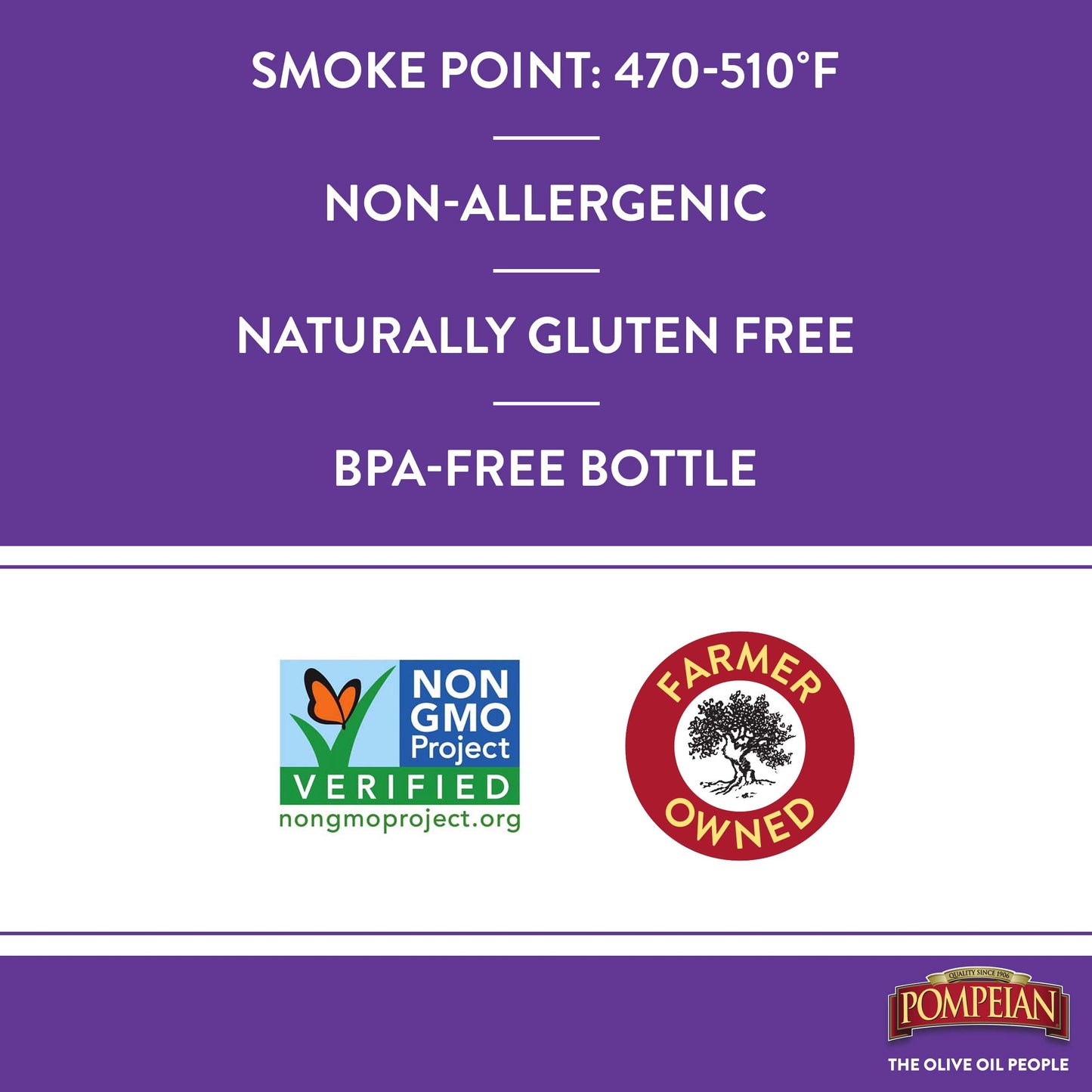 Pompeian 100% Grapeseed Oil, Light and Subtle Flavor, 68 Fl Oz