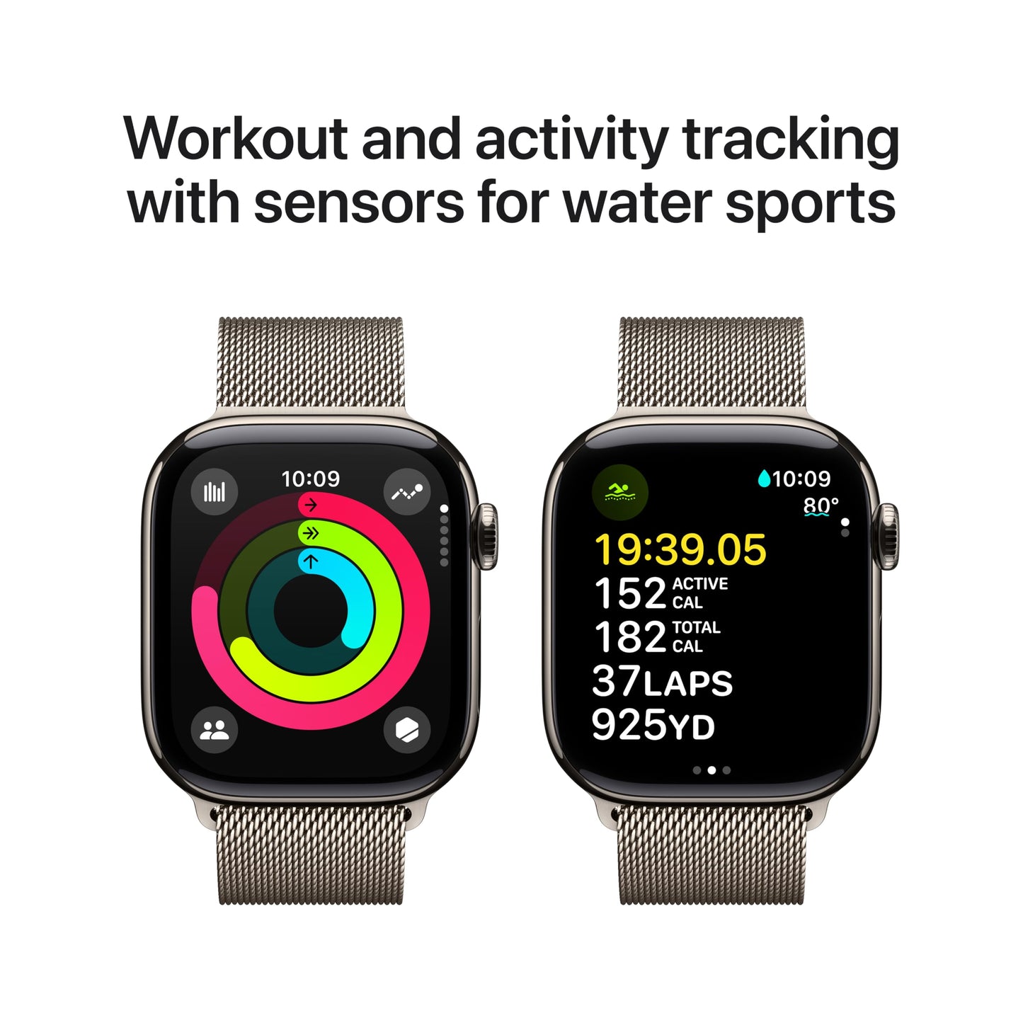 Apple Watch Series 10 [GPS + Cellular 42mm case] Smartwatch with Natural Titanium Case with Natural Milanese Loop. Fitness Tracker, ECG App, Always-On Retina Display, Carbon Neutral