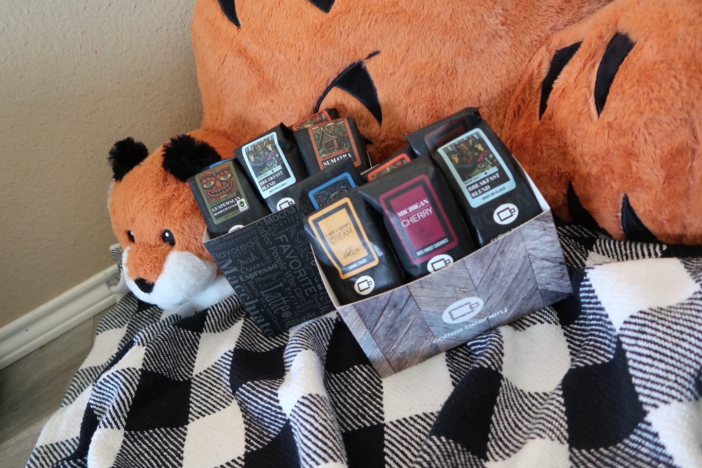 Indulgent Coffee Selection Gift Box | 100% Specialty Arabica Coffee | 12 Sample Bags of Medium Roast Ground Coffee