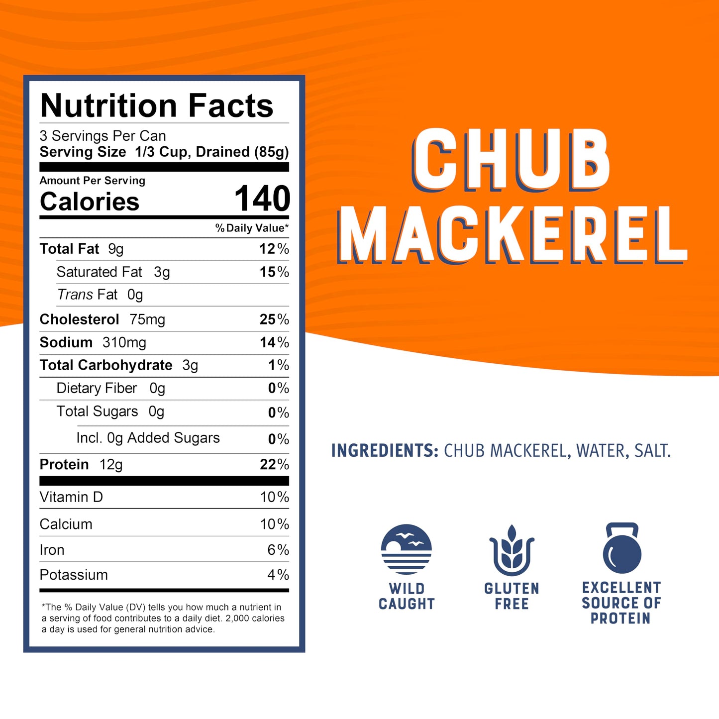Bumble Bee Chub Mackerel, 15 oz Can (Pack of 12) - Canned Mackerel Fish, High Protein Keto Food, Gluten Free