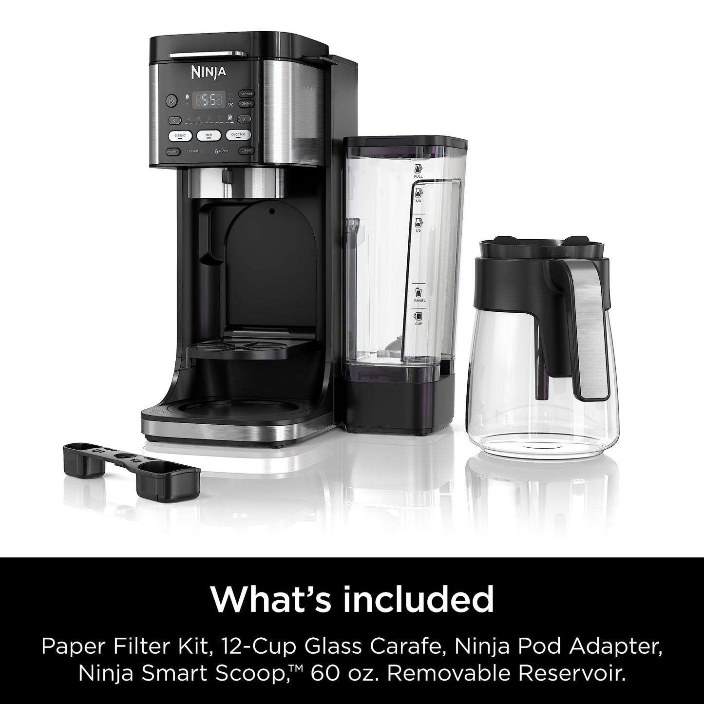 Ninja Hot and Iced Coffee Maker, Single Serve Coffee Maker and Drip Coffee Machine, DualBrew Pro Specialty 12-Cup with K-Cup Combo, Includes Permanent Filter, CFP307