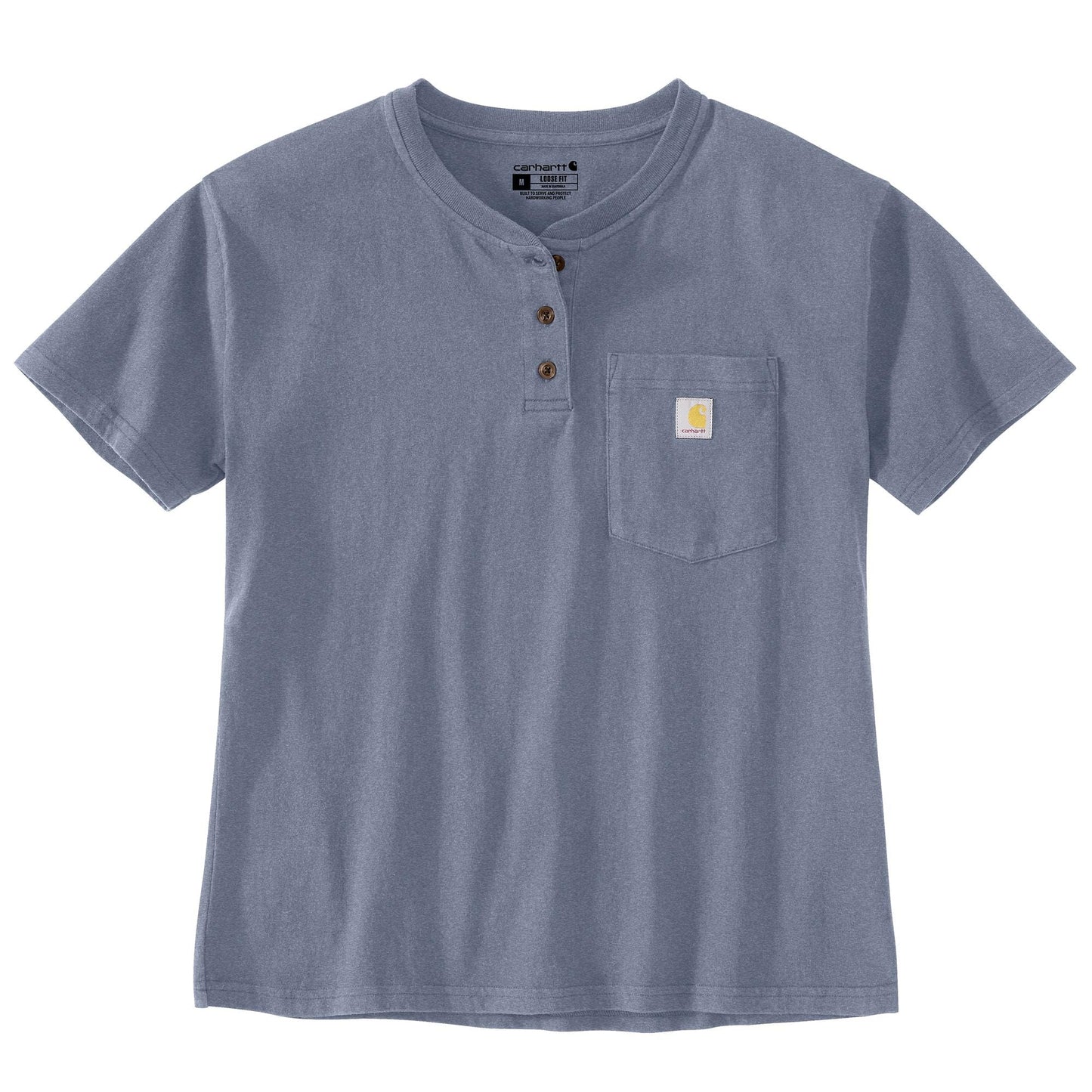 Carhartt Women's Loose Fit Short-Sleeve Heavyweight Henley T-Shirt