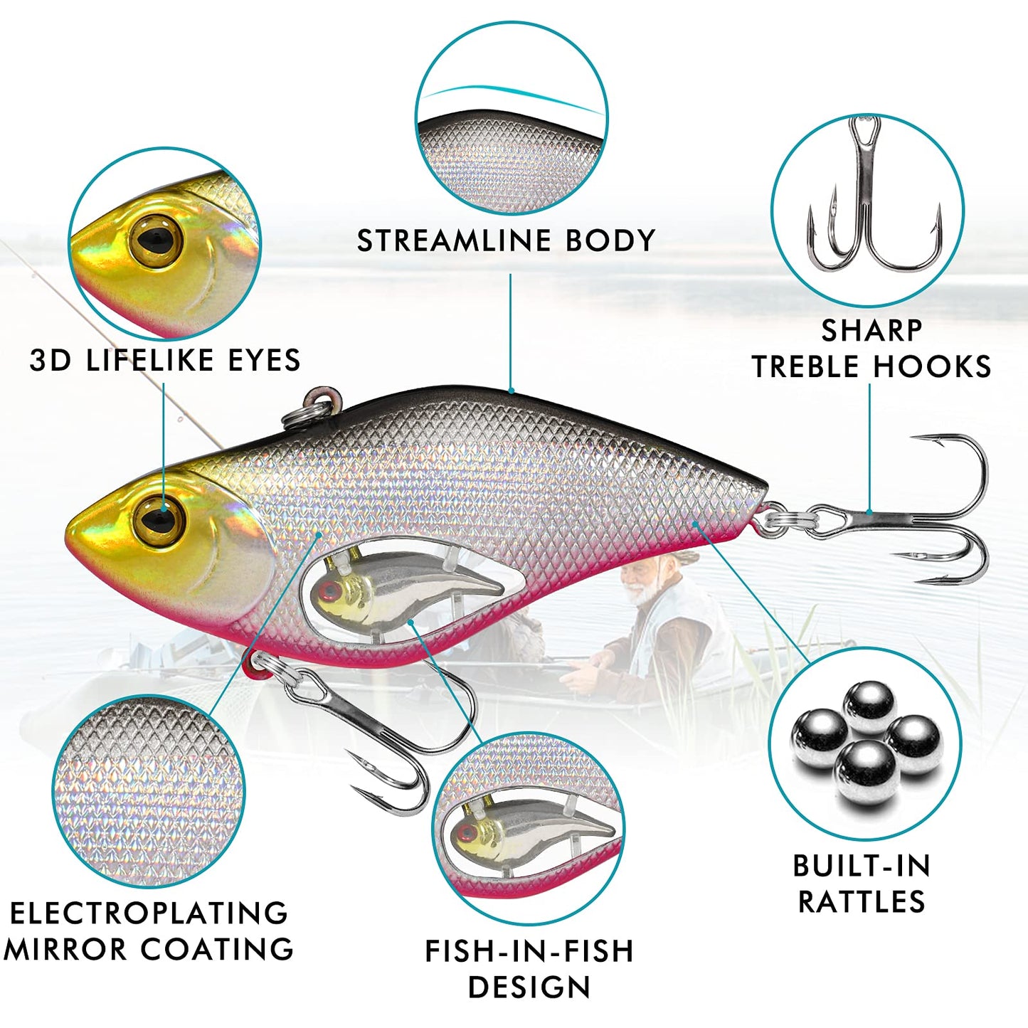TRUSCEND Swimmax for Saltwater and Freshwater, Realistic Fishing Lures for Bass Trout Crappie Walleye Pike Bluegill Salmon, Swimbait for Bass Fishing, Amazing Fishing Gear Gifts for Family Fishing