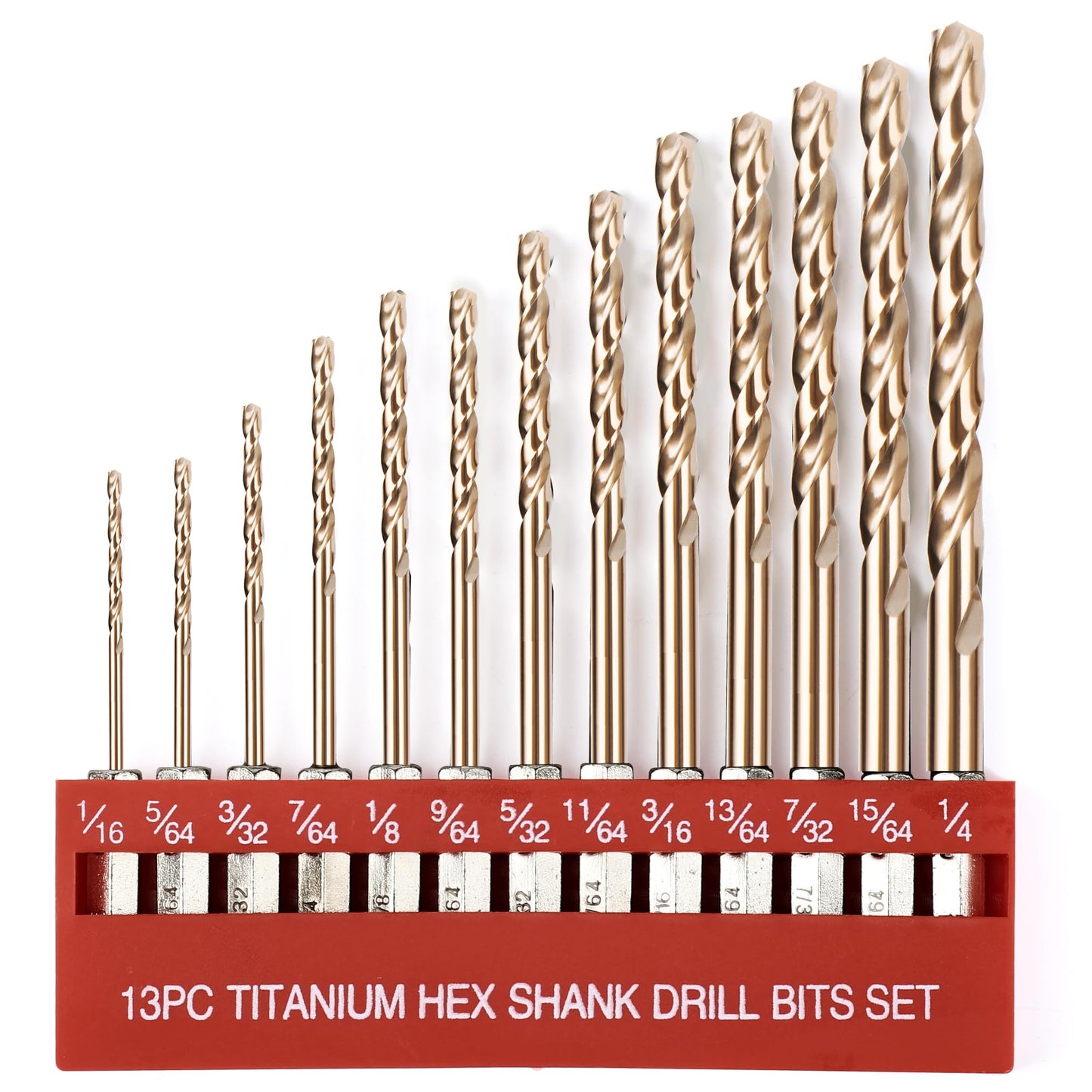 99PC Drill Bit Set, 135° Tip Titanium Coated High Speed Steel, Twist Drill Bit Kit for Iron, Aluminum Alloy, Copper, Wood, Plastic, with Storage Case 1/16"-3/8"