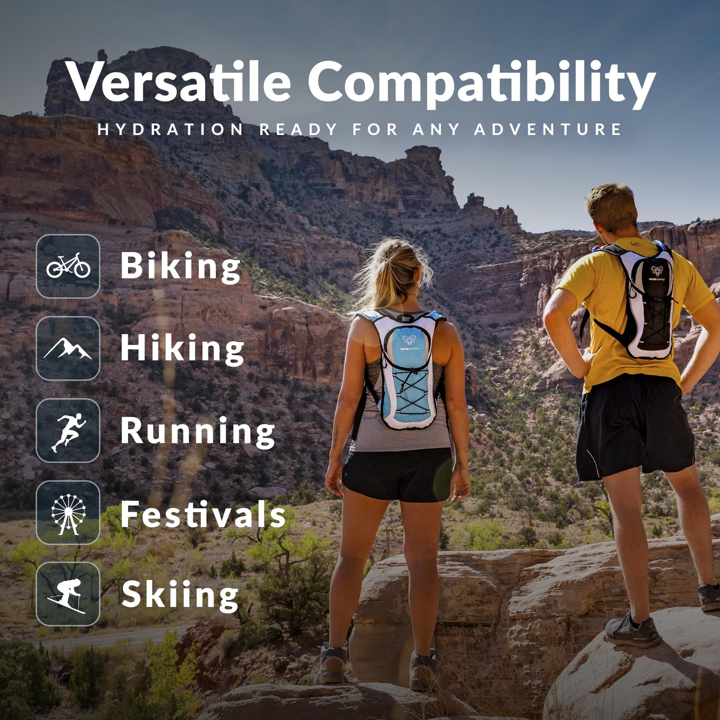 Water Buffalo Oasis Hydration Bladder – 3L Water Bladder for Hiking Backpack, Leakproof Design with Insulated Hose & High-Flow Bite Valve