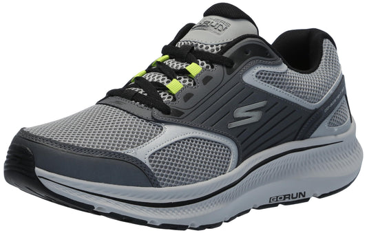 Skechers Men's Go Run Consistent 2.0 Silver Wolf Sneaker, Grey/Black, 11.5