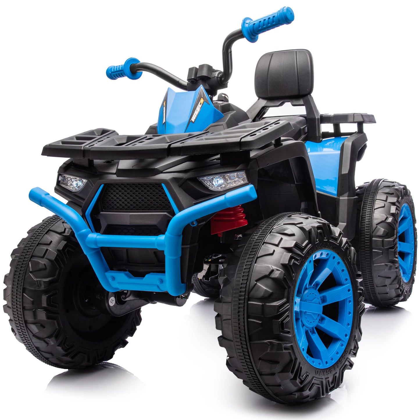 Hikiddo Kids ATV 4 Wheeler, 24V 4WD Electric ATV Ride On Toy for Big Kid w/ 2-Seater, 4x200W Motor, 5.6Mph Max Speed - Blue