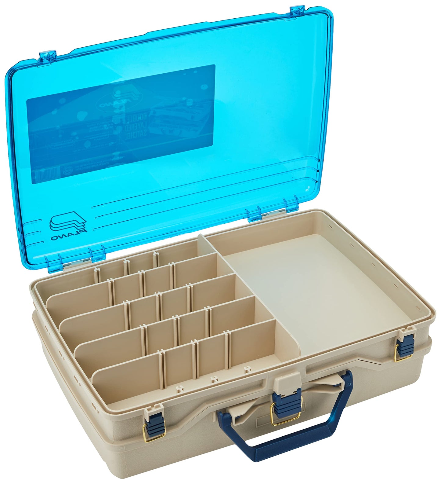 Plano 1349-00 Two Level Magnum 3449 Tackle Box, Sandstone/Blue, One Size