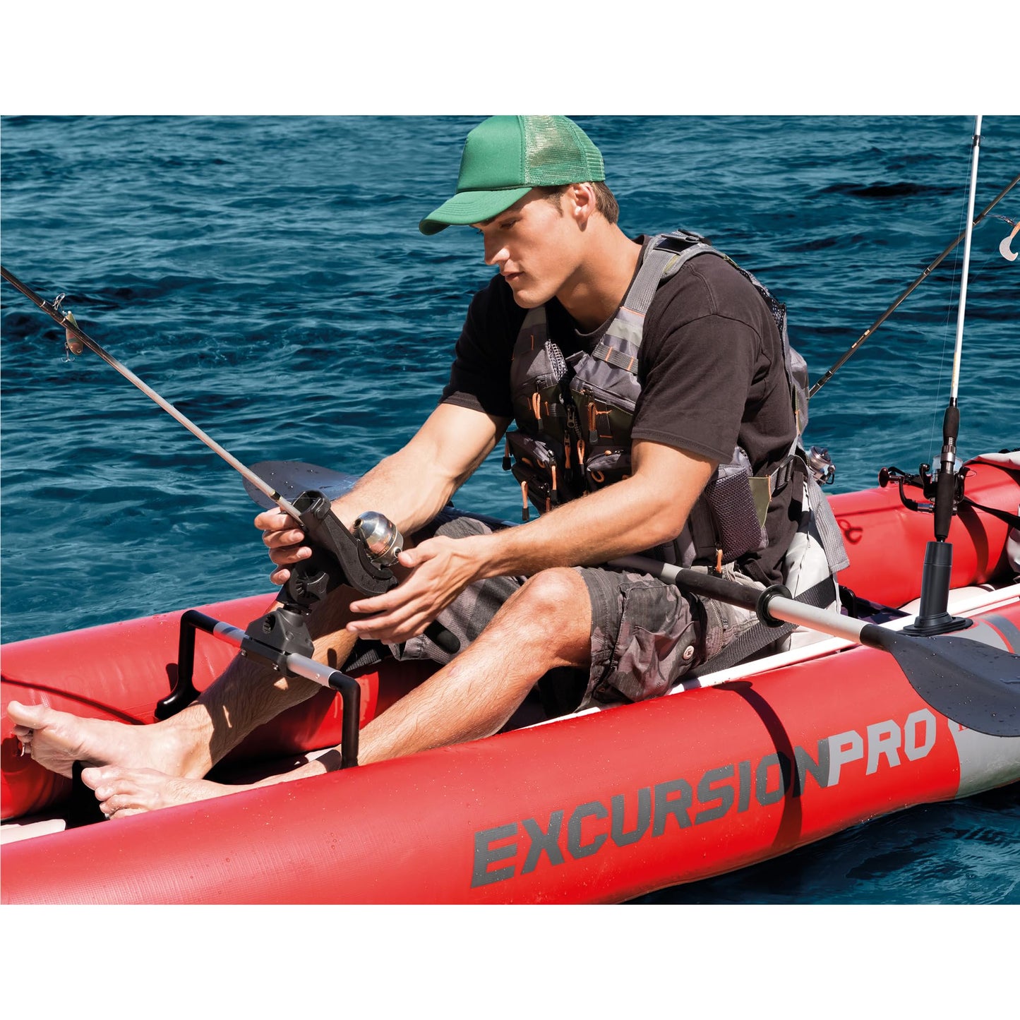 INTEX 68309EP Excursion Pro K2 Inflatable Kayak Set: Includes Deluxe 86in Kayak Paddles and High-Output Pump – SuperTough PVC – Adjustable Bucket Seat – 2-Person – 400lb Weight Capacity, 2-Pack