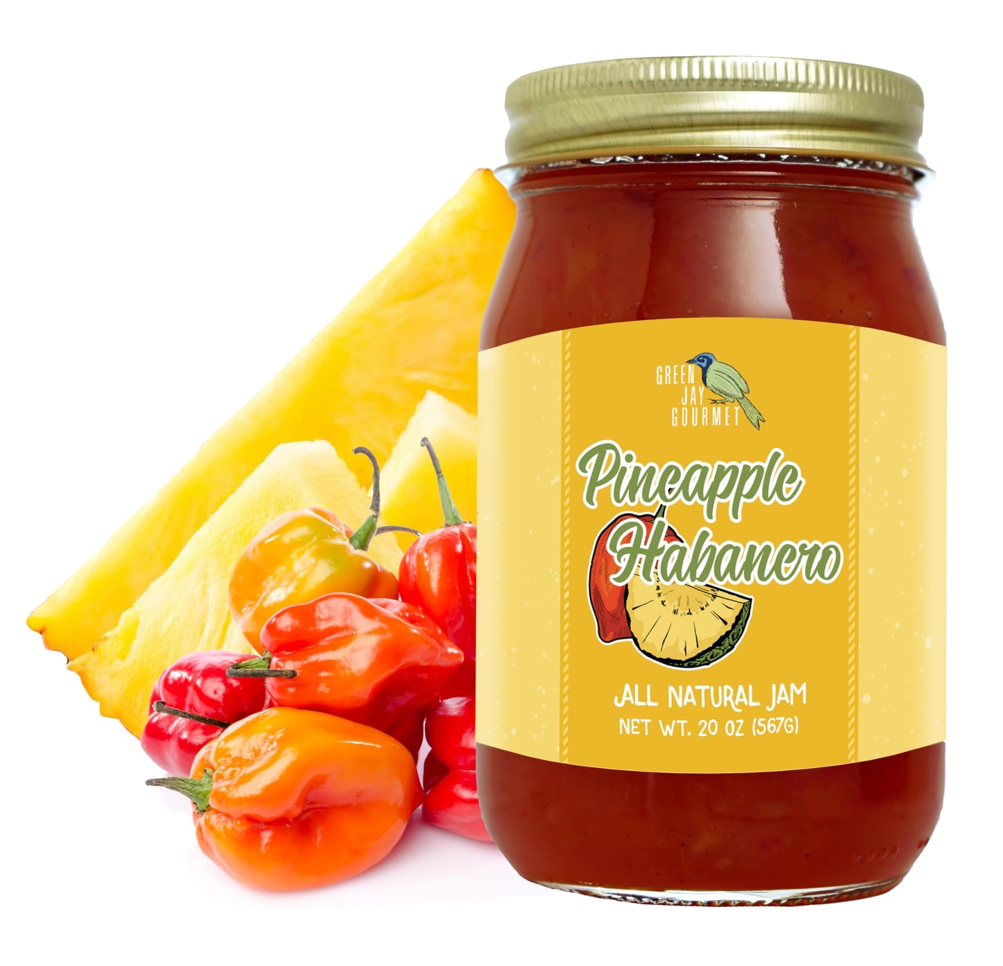 Green Jay Gourmet Spicy Jam Variety Pack - All-Natural Raspberry Jalapeno Jam, Strawberry Jalapeno Jam, Blackberry Jalapeno Jam - Vegan, Gluten-free Jam - No Preservatives - USA Made - 3 x 20 Ounces