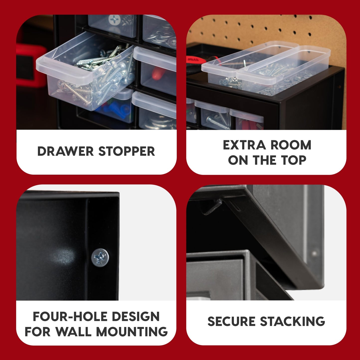 IRIS USA Screw Tool Organizer Small Parts Cabinet Chest, 44-Drawer Hardware Electronics Nuts Bolts Storage Drawers Organization Toolbox Garage Craft Business Teacher Beads Scrapbook Art Hobby - Black