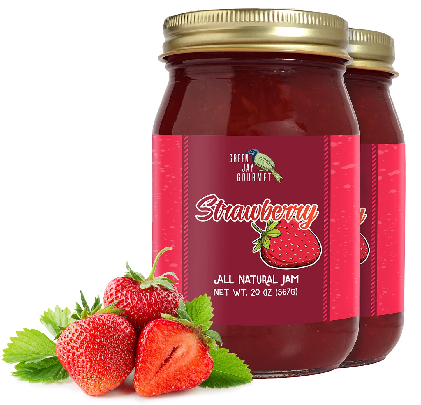 Green Jay Gourmet Spicy Jam Variety Pack - All-Natural Raspberry Jalapeno Jam, Strawberry Jalapeno Jam, Blackberry Jalapeno Jam - Vegan, Gluten-free Jam - No Preservatives - USA Made - 3 x 20 Ounces