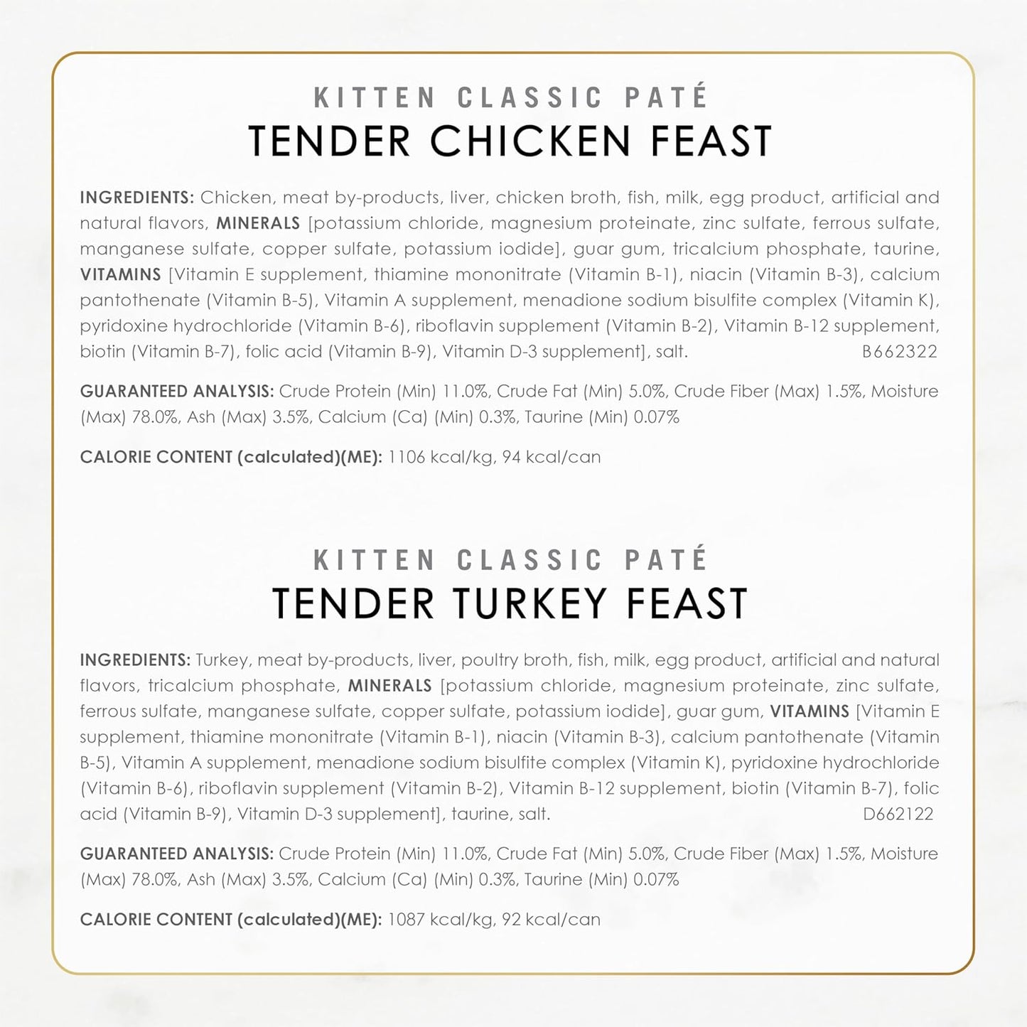 Purina Fancy Feast Tender Ocean Whitefish, Turkey, Chicken and Salmon Feasts Wet Kitten Food Variety Pack - (Pack of 24) 3 oz. Boxes
