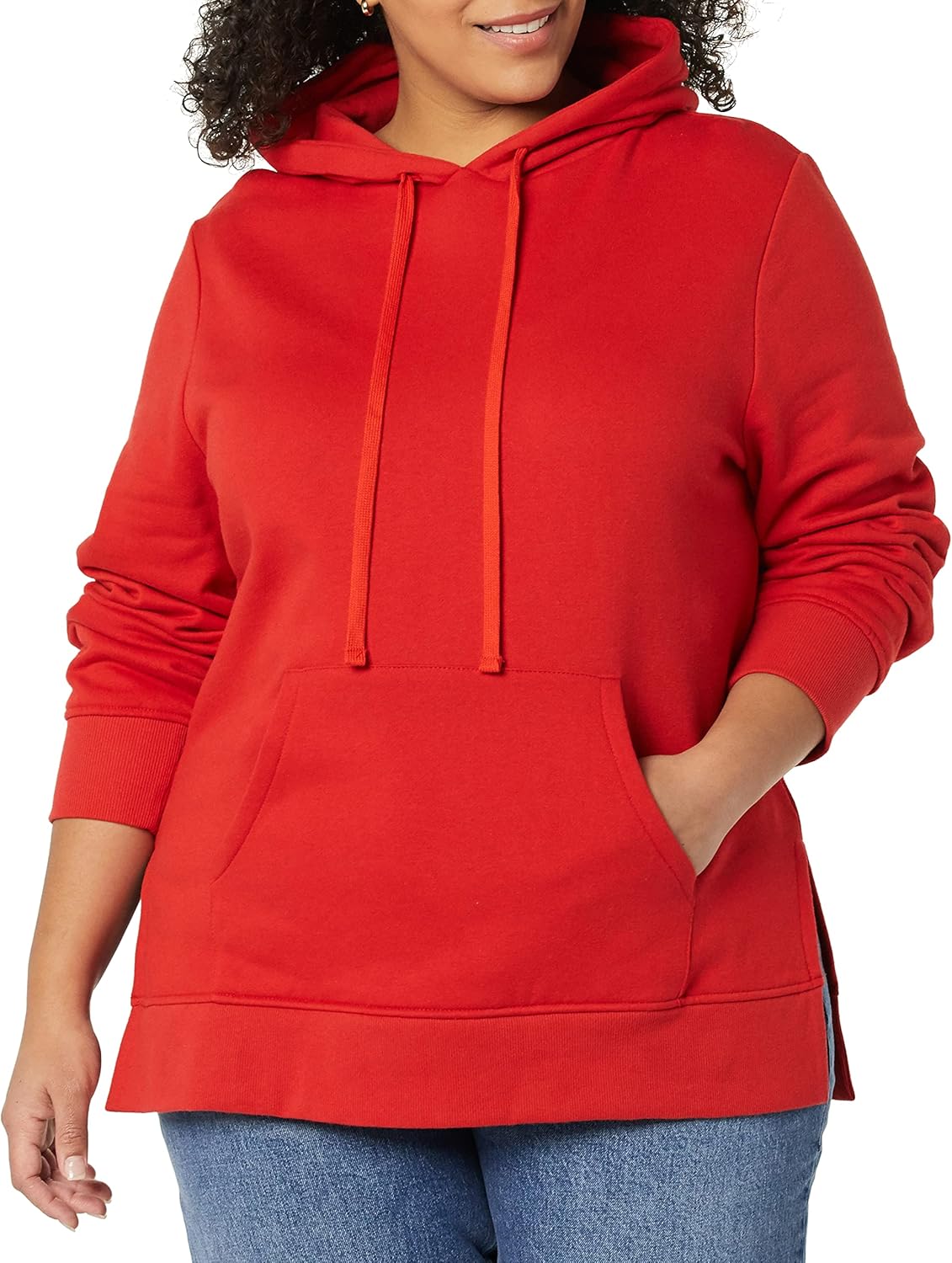 Amazon Essentials womens Fleece Hooded Tunic Sweatshirt
