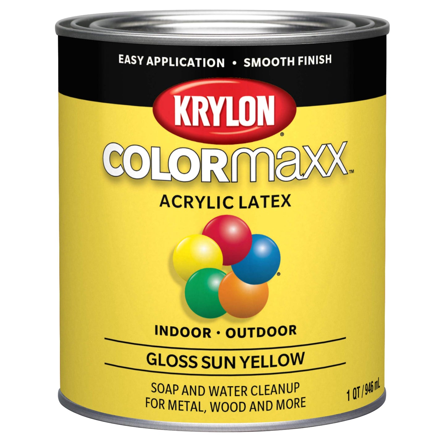 Krylon K05615007 COLORmaxx Acrylic Latex Brush On Paint for Indoor/Outdoor Use, ½ Pint, Satin White