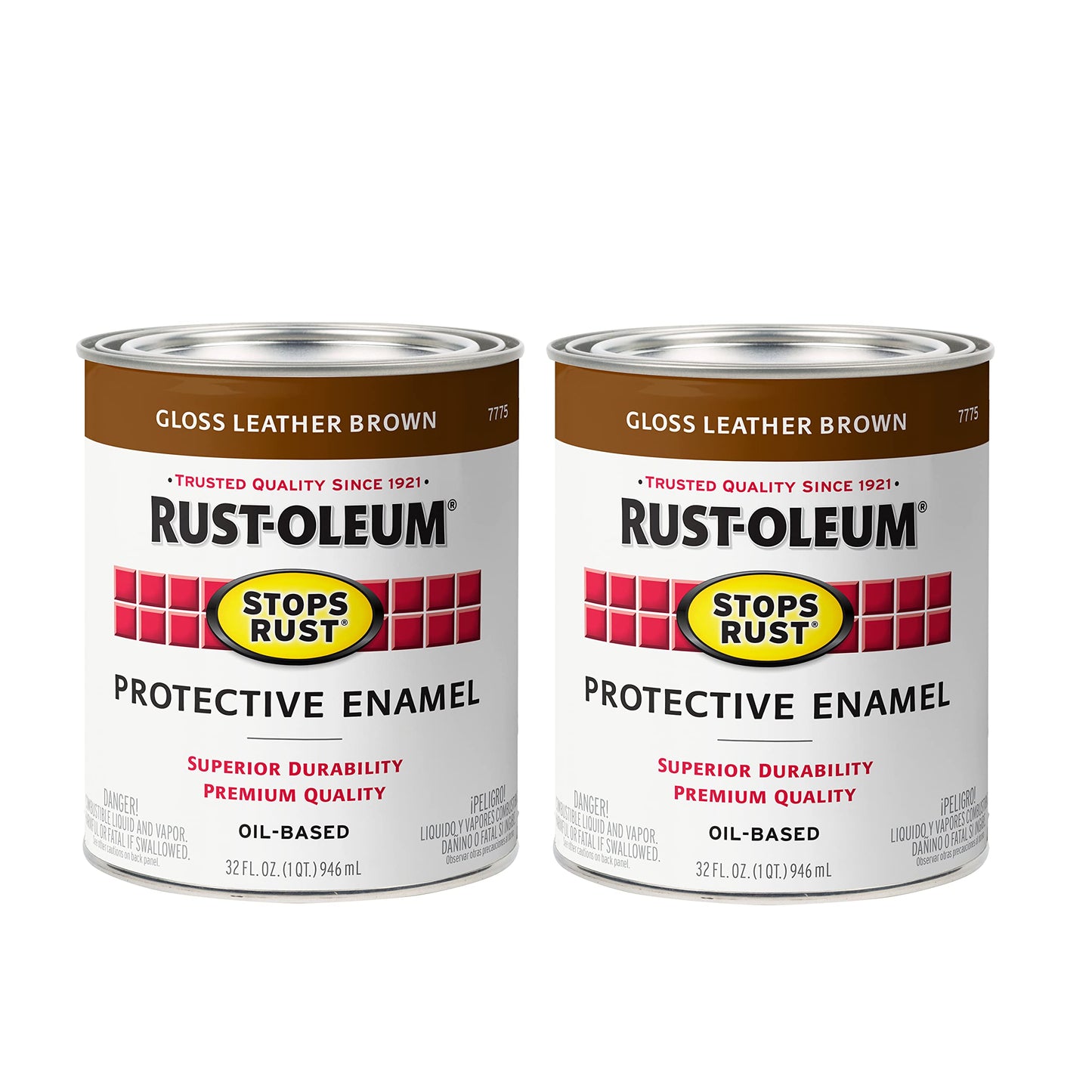 Rust-Oleum 7779502 Stops Rust Brush On Paint, Quart, Gloss Black, 32 Fl Oz (Pack of 1)