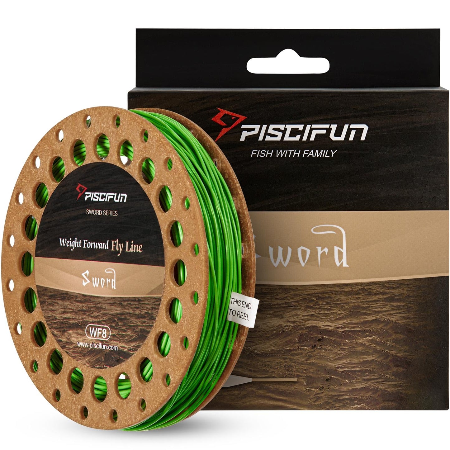 Piscifun Sword Fly Fishing Line with Welded Loop, Weight Forward Floating Fly Line, Available in WF1, WF2, WF3, WF4, WF5, WF6, WF7, WF8, WF9, and WF10 Weights, in Lengths of 90 and 100 Feet