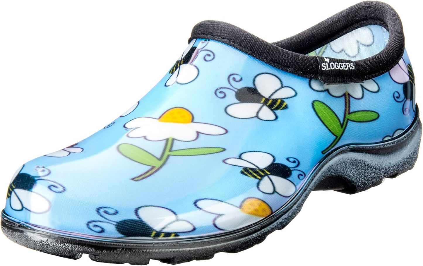 Sloggers Original Waterproof Rain and Garden Shoe for Women– Outdoor Slip-On Garden Clog - Made in The USA with Premium Comfort Insole and Arch Support - Classic Chicken Black, Size 8