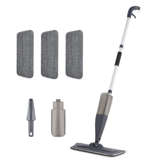 Amazon Basics Dry and Wet Floor Spray Mop, 360-Degree Swivel Spray Mop for Hardwood Tile Laminate Floor Cleaning with 16.9 oz Refillable Tank, 49-inch, 3-Pack Washable Pads