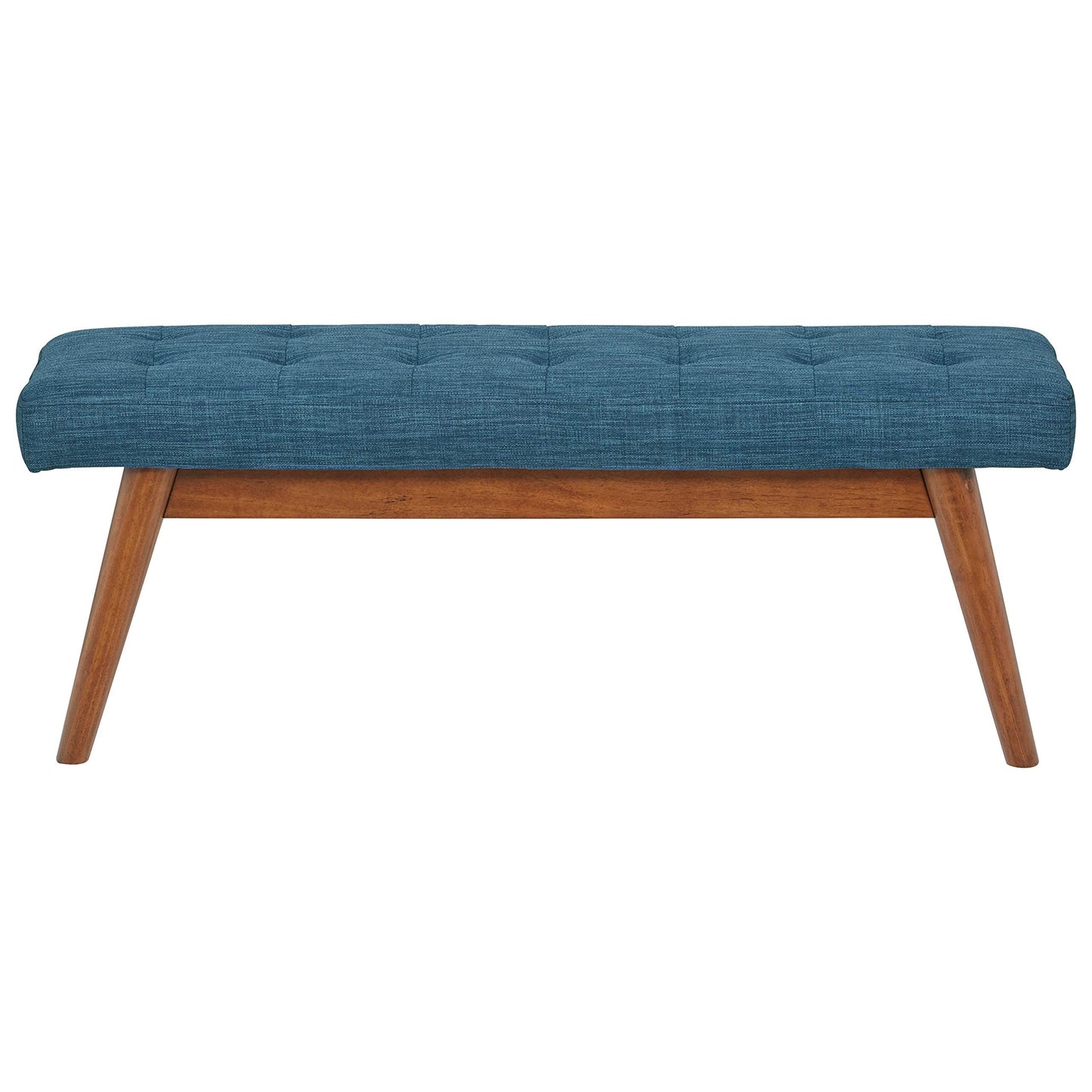 Amazon Basics Modern Haraden Upholstered Button-Tufted Bench, Blue, 16 x 44 x 17 in
