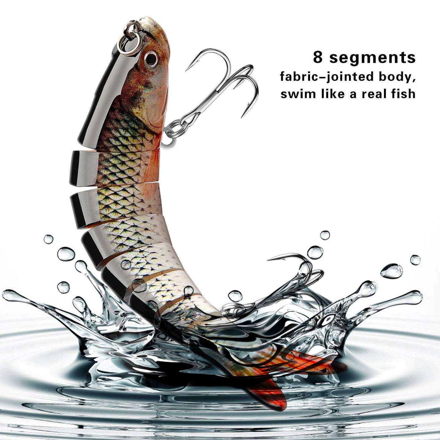 Bass Fishing Lure for Freshwater and Saltwater Lifelike Fishing Lures Multi Jointed Swimbait for Bass Trout Crappie Walleye Pike Fishing Gifts for Men