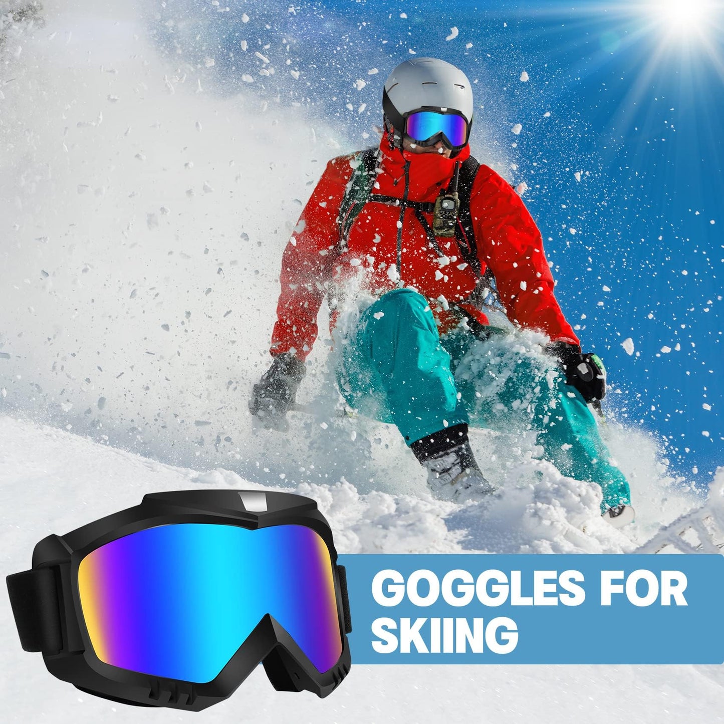 Lievermo Dirt Bike Goggles 2 Pack - Motorcycle, ATV, Riding, Ski, Windproof Racing Glasses