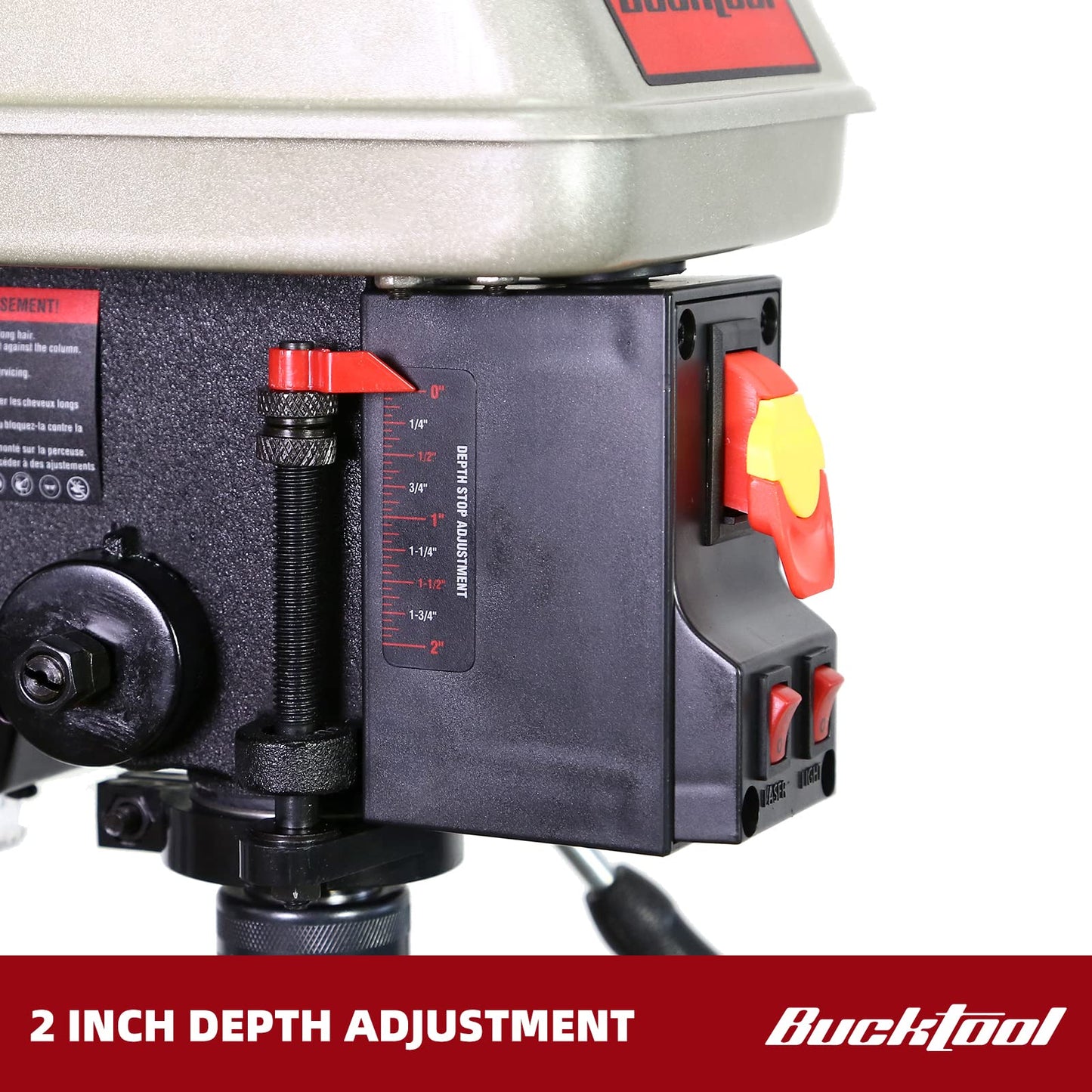 BUCKTOOL 12 INCH 6.2A Professional Bench Drill Press, 3/4HP Powerful Benchtop Drill Press, Variable Speed Drill Press with IIIA Laser and Work Light