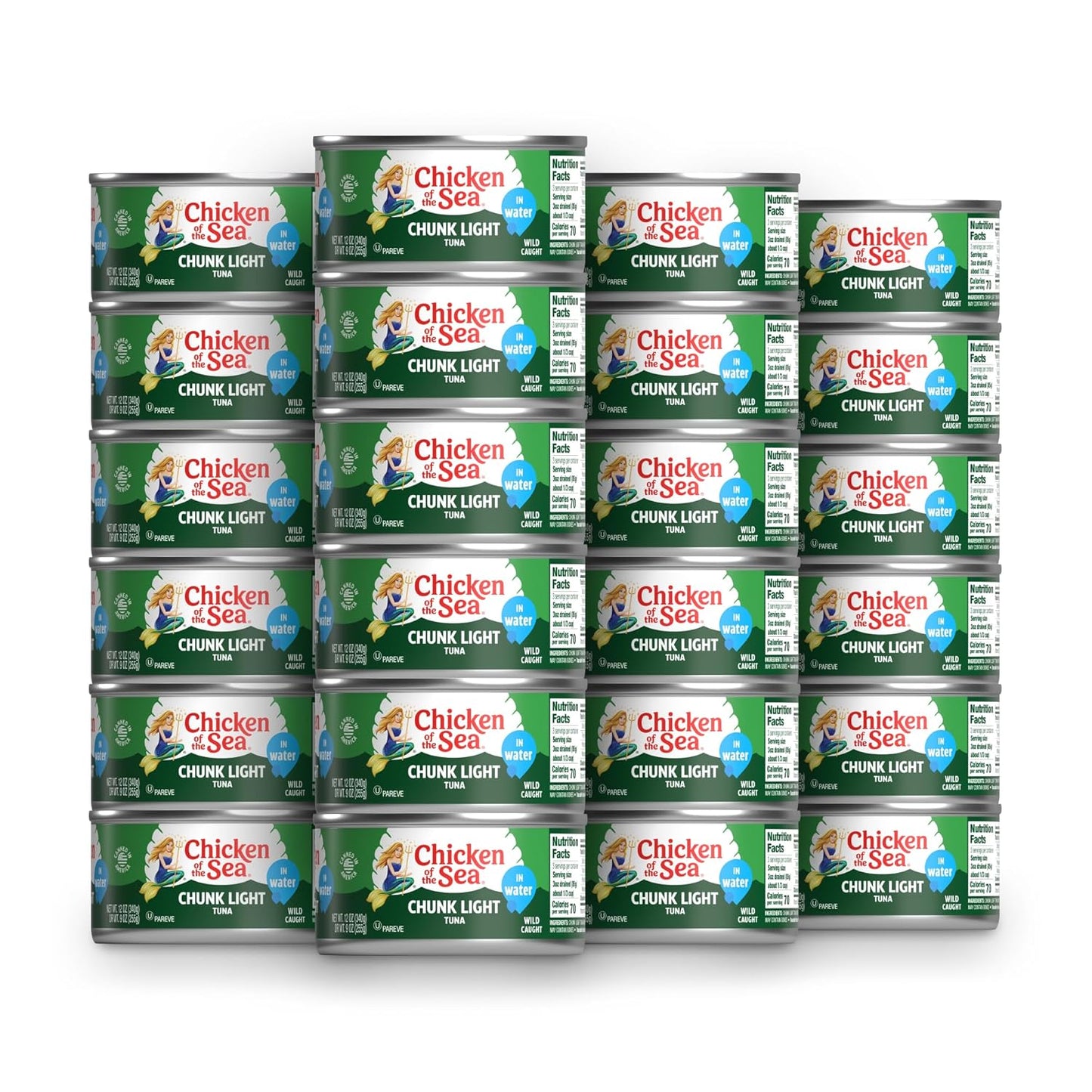 Chicken of the Sea Chunk Light Tuna in Water, 5 Ounce Cans (Pack of 10), Wild Caught Canned Tuna