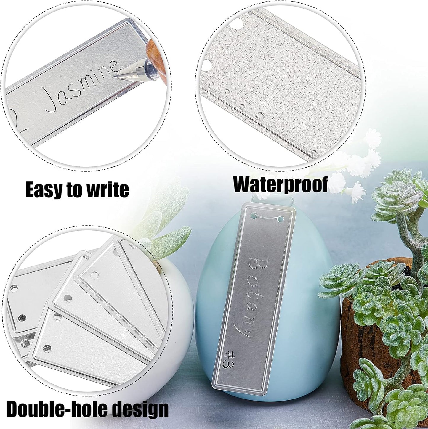 Aluminum Plant Label, 120PCS Metal Plant Labels Aluminum Tree Tags with Metal Wires Double-Sided Write On Metal Tags for Plant Markers, Tree Tags, Outdoor Identification and Greenhouse (120PCS)