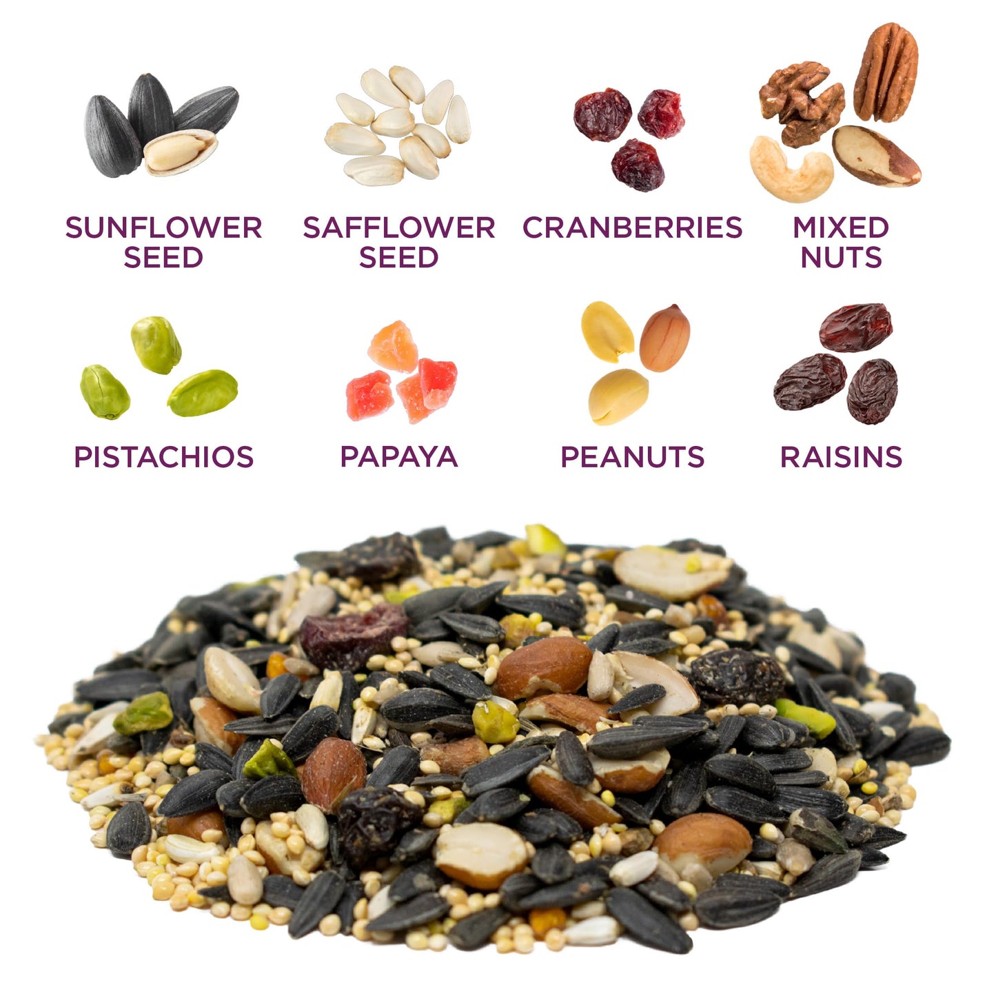 Audubon Park Nut & Fruit Wild Bird Seed – 15 lb. Premium Blend with Sunflower Seeds, Peanuts, Safflower & Dried Fruit – Bird Food for Outside Feeders