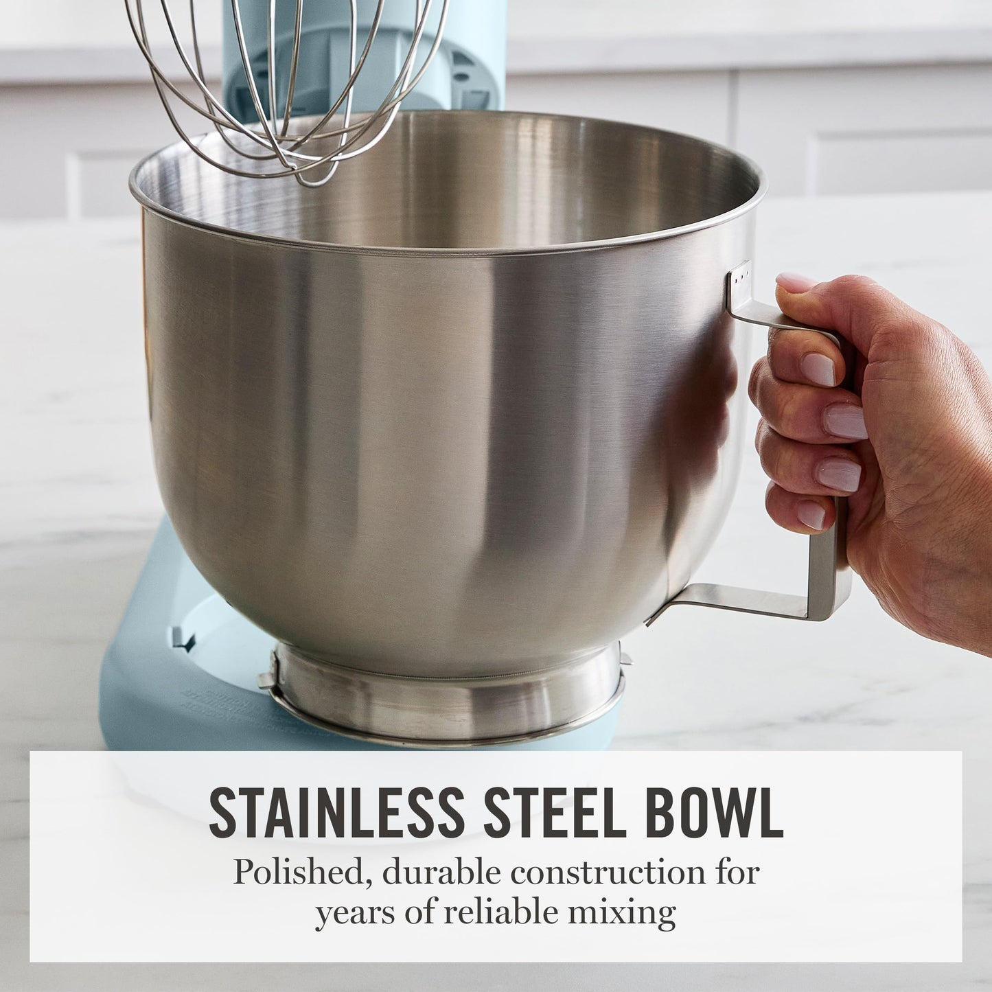 Martha Stewart Stand Mixer, 12 Speed, Tilt-Head, 5.3QT Stainless Steel Bowl, Splash Guard with Pour Chute, Whisk, Dough Hook, Flat Beater, Electric Kitchen Baking Mixer, Bread, Cake, Whip, Caviar Gray
