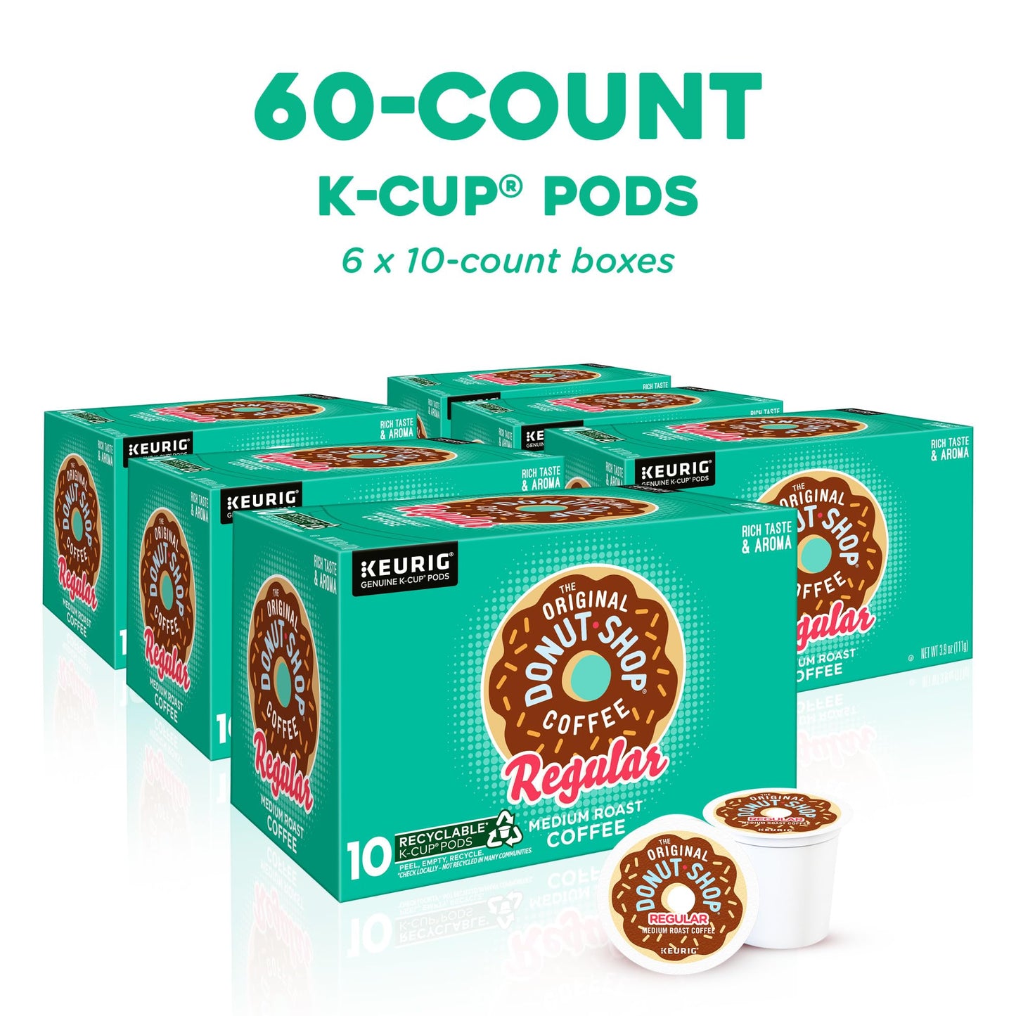 The Original Donut Shop Regular Keurig Single-Serve K-Cup Pods, Medium Roast Coffee, 96 Count