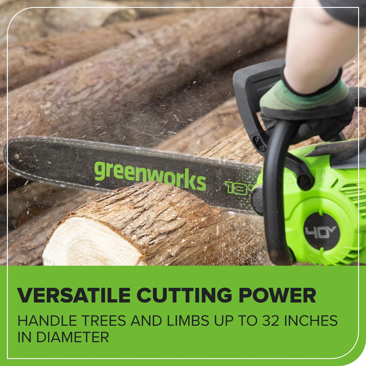 Greenworks 40V HP 18" BL Chainsaw Kit with 5.0Ah HP Battery and 5A Rapid Charger