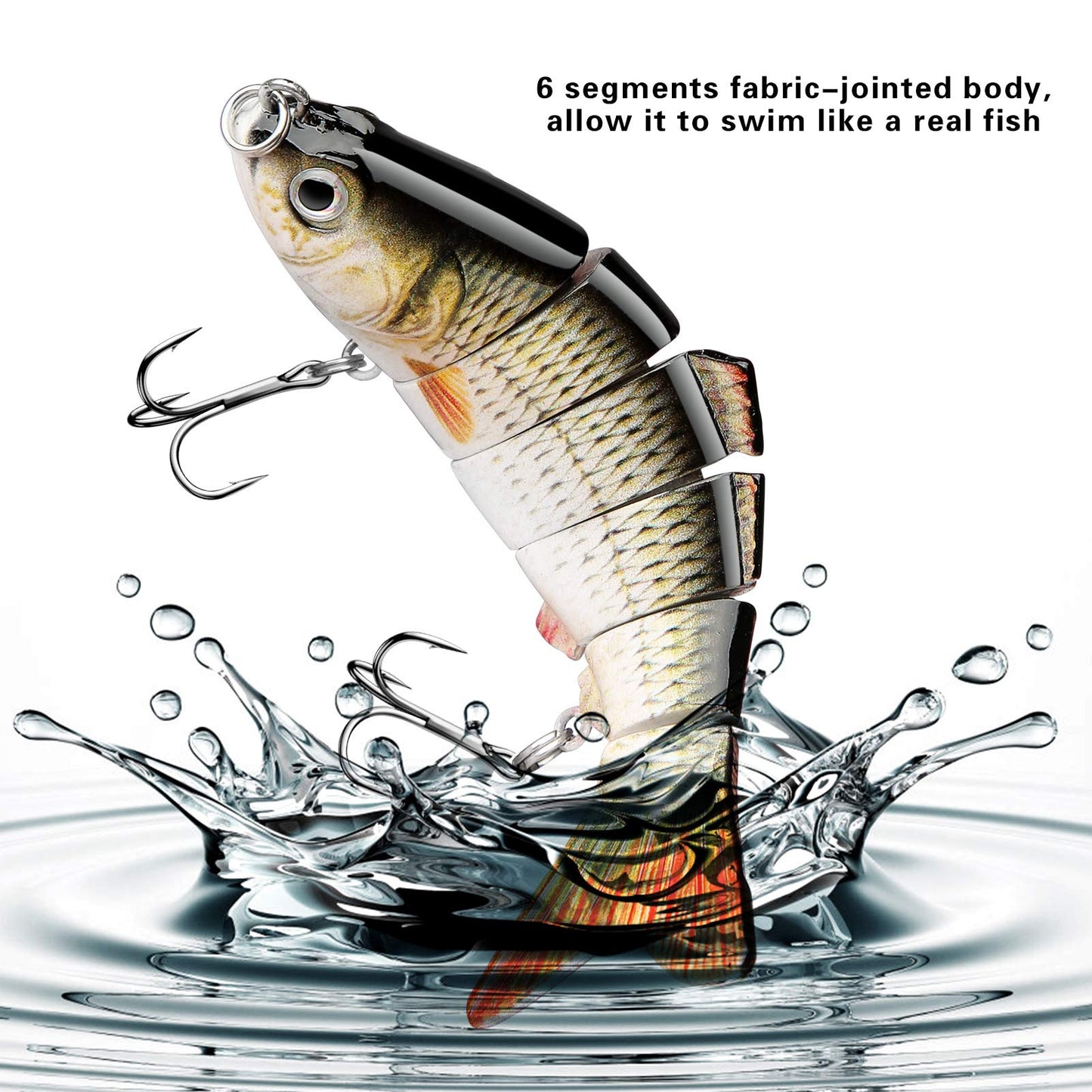 Bass Fishing Lure for Freshwater and Saltwater Lifelike Fishing Lures Multi Jointed Swimbait for Bass Trout Crappie Walleye Pike Fishing Gifts for Men