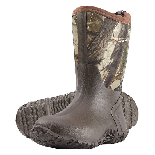 HISEA Kids Rain Boots Waterproof Neoprene Rubber Mud Boots Youth Rainboots Mid Calf Rain Shoes for Toddlers Kid Children Boys & Girls Outdoor Fishing Hiking Camping Garden Barn Farming Water Shoes