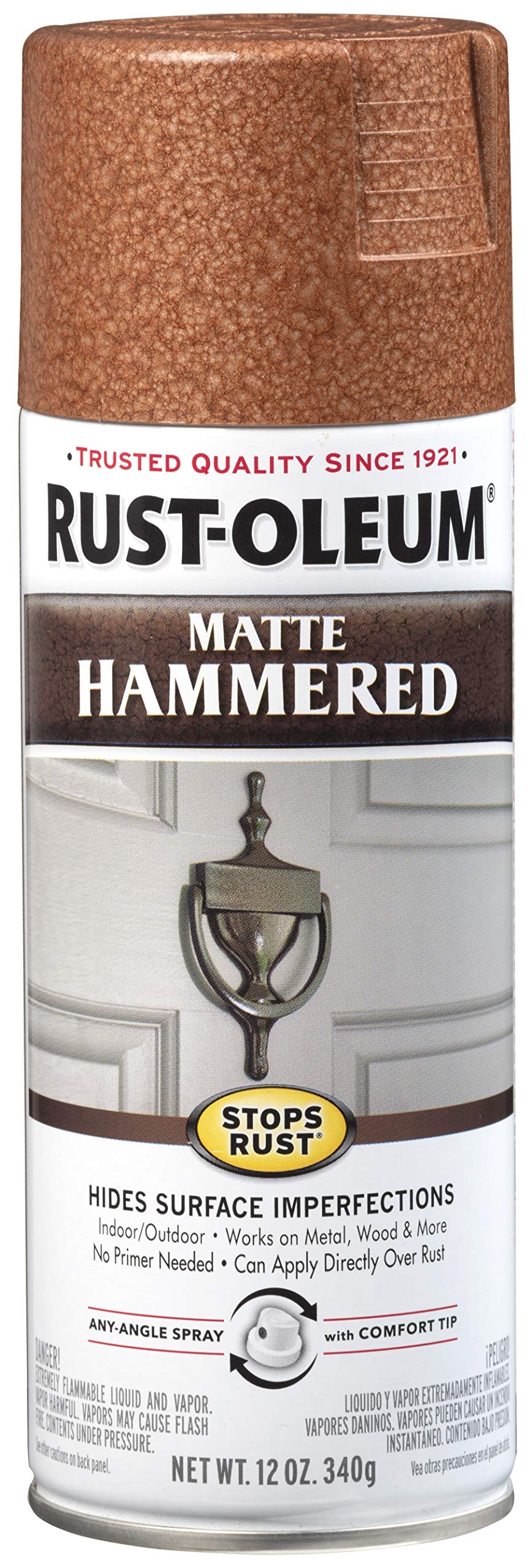 Rust-Oleum 7214830-6PK Stops Rust Hammered Spray Paint, 12 oz, Gray, 6 Pack