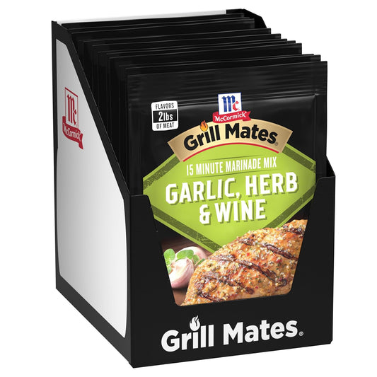 McCormick Grill Mates Garlic, Herb & Wine Marinade Mix, 0.87 oz (Pack of 12)