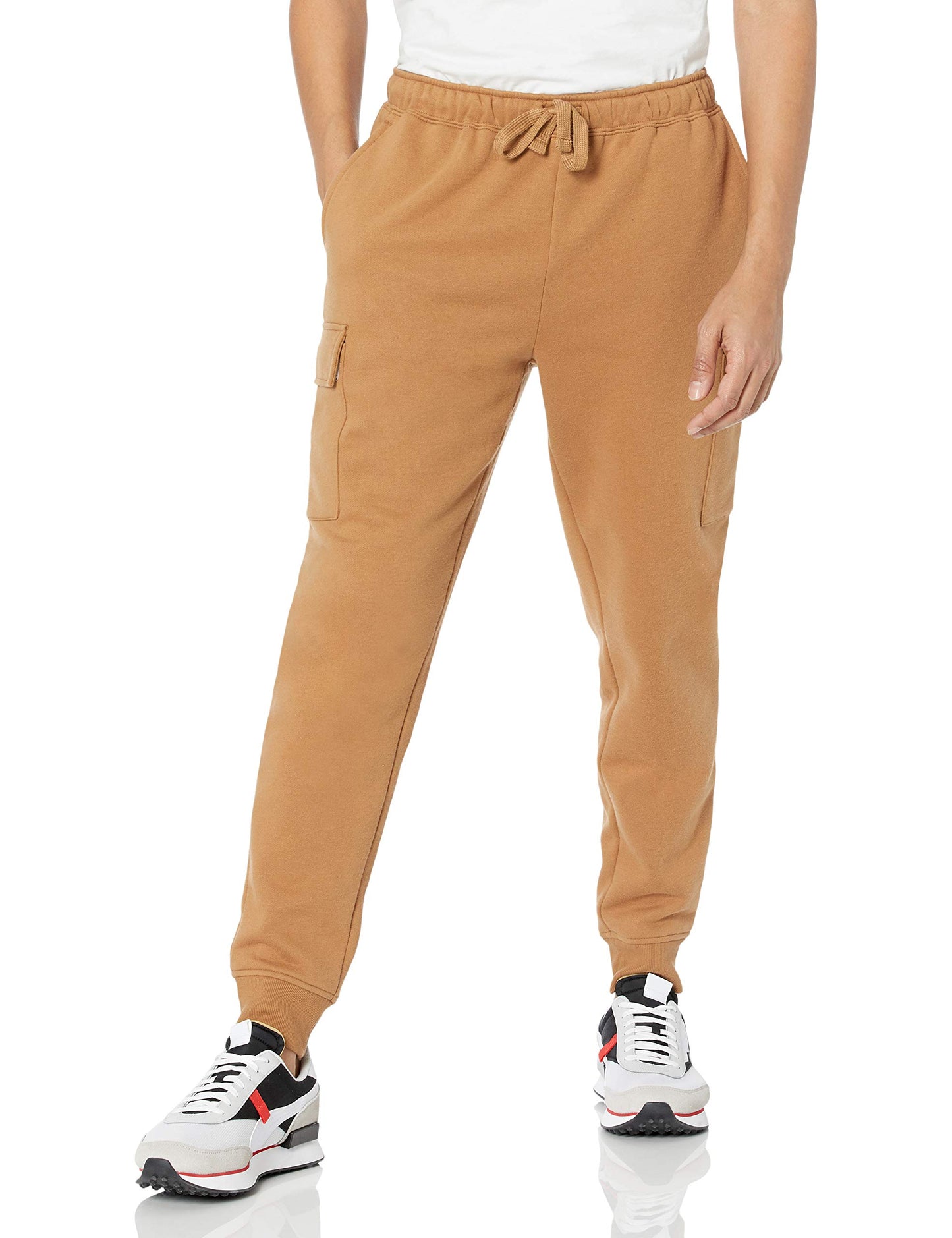 Amazon Essentials Men's Relaxed Fit Cargo Fleece Jogger Sweatpants with Drawstring