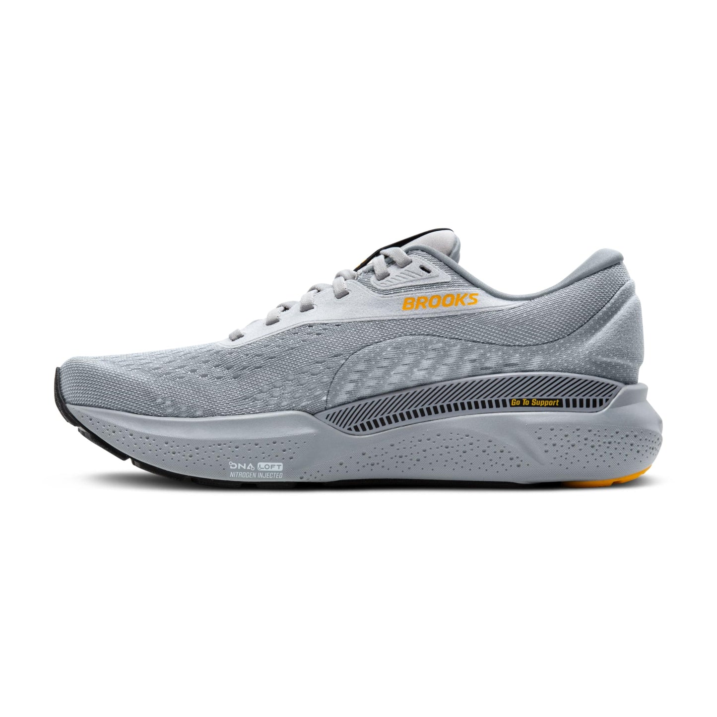Brooks Men’s Adrenaline GTS 24 Supportive Running Shoe - Alloy/White/Gold Fusion - 9 Medium