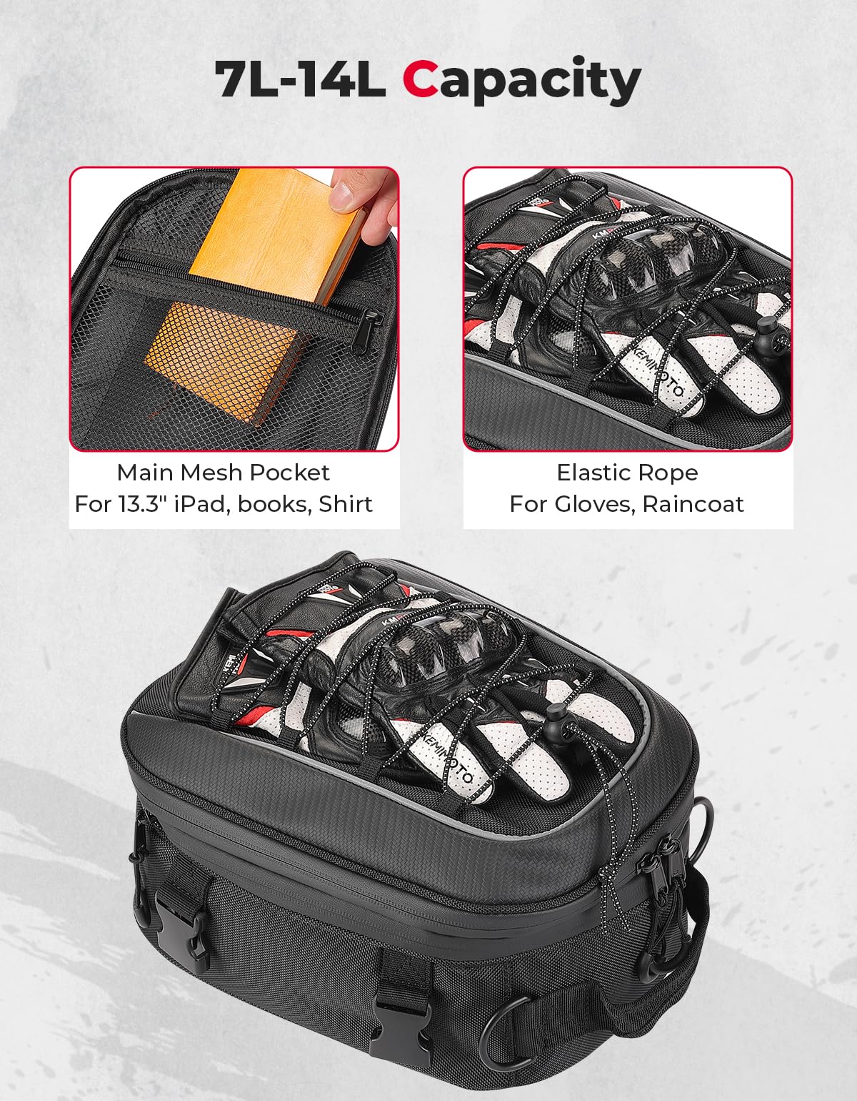 KMT CUSTOM SEAT と”KMT SIDE BAG”セット Amazon.com: KEMIMOTO Motorcycle Tail Bag Waterproof