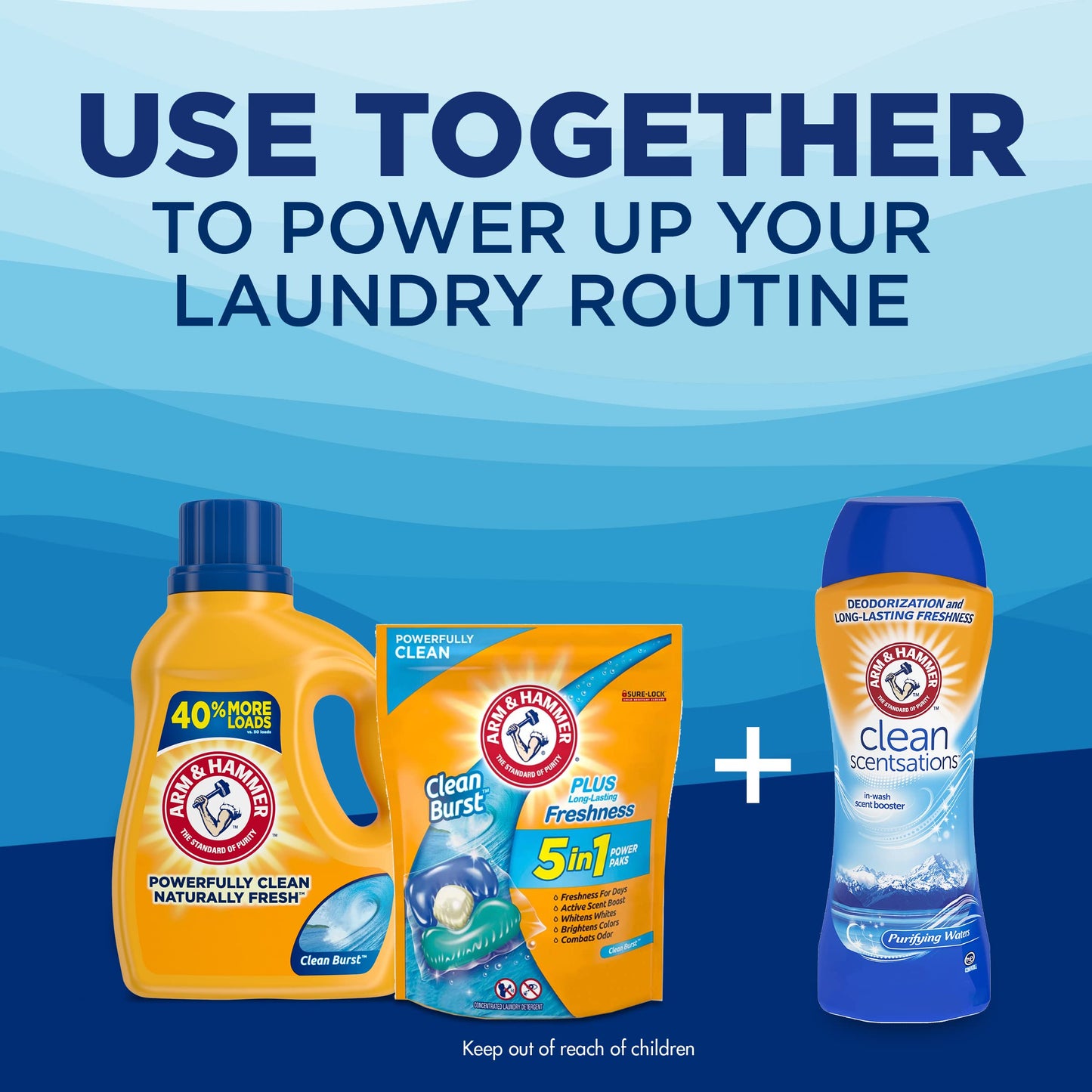 ARM & HAMMER Liquid Laundry Detergent, Clean Burst Fresh, 170 fl oz, 170 Loads