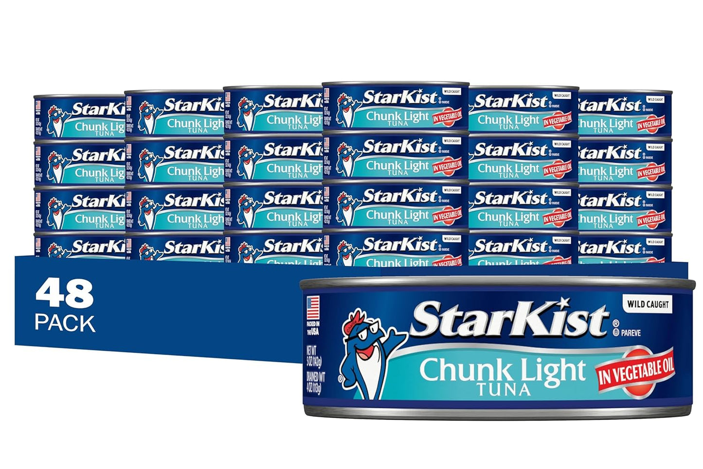 StarKist Chunk Light Tuna in Water, 5 oz (8 Pack) Canned Tuna Fish, Wild Caught, Gluten Free, Ready to Eat, Perfect for Salads, Keto Meals and Snacks, with 20g Protein & 90 Calories Per Serving
