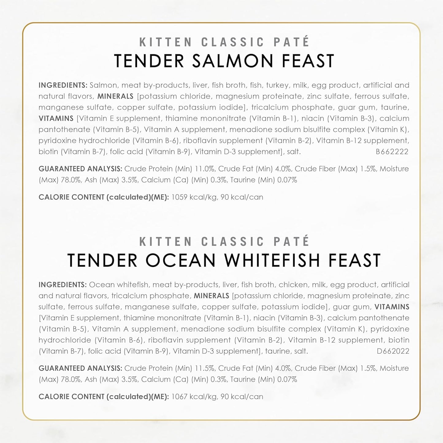 Purina Fancy Feast Tender Ocean Whitefish, Turkey, Chicken and Salmon Feasts Wet Kitten Food Variety Pack - (Pack of 24) 3 oz. Boxes