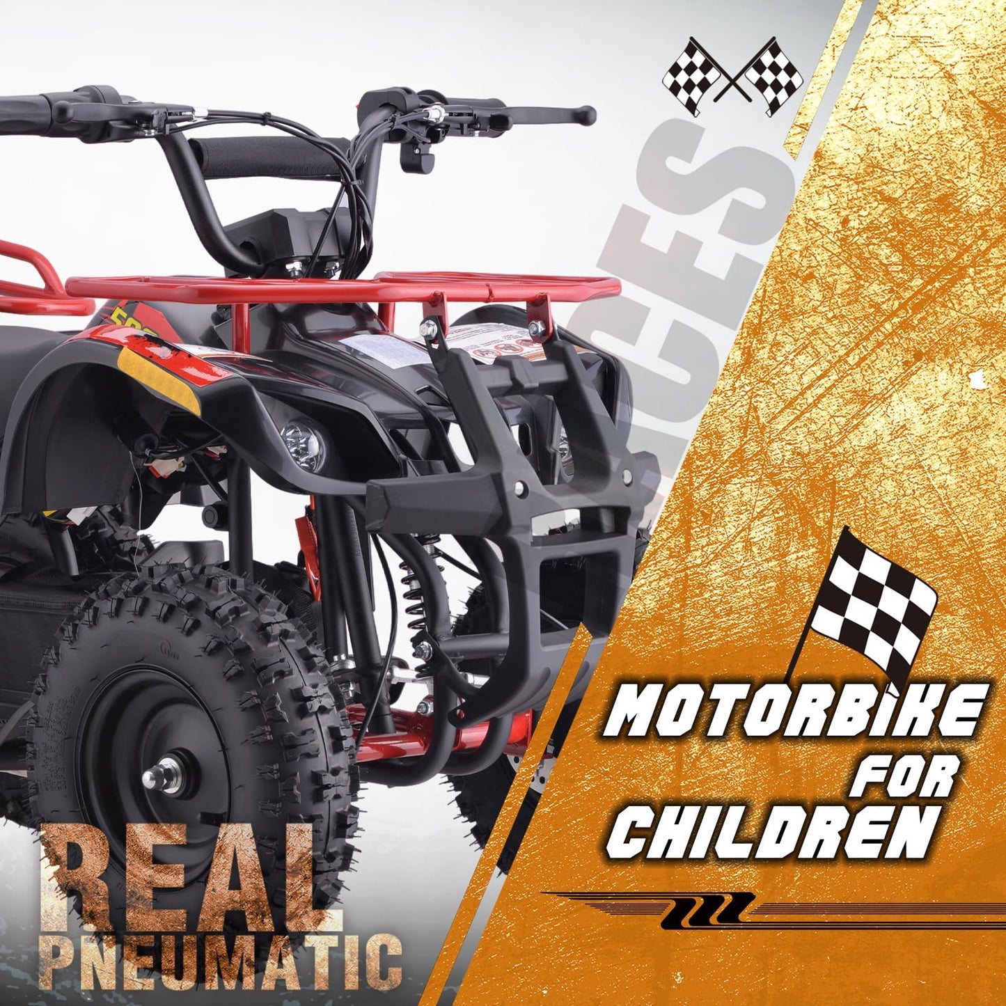 36V 4 Wheelers Electric ATV, Dirt Quad Vehicle Adjustable Speed, Kids Quad Bike 500W 12-15MPH Dual Suspension for Kids Ages 13+ (Green)