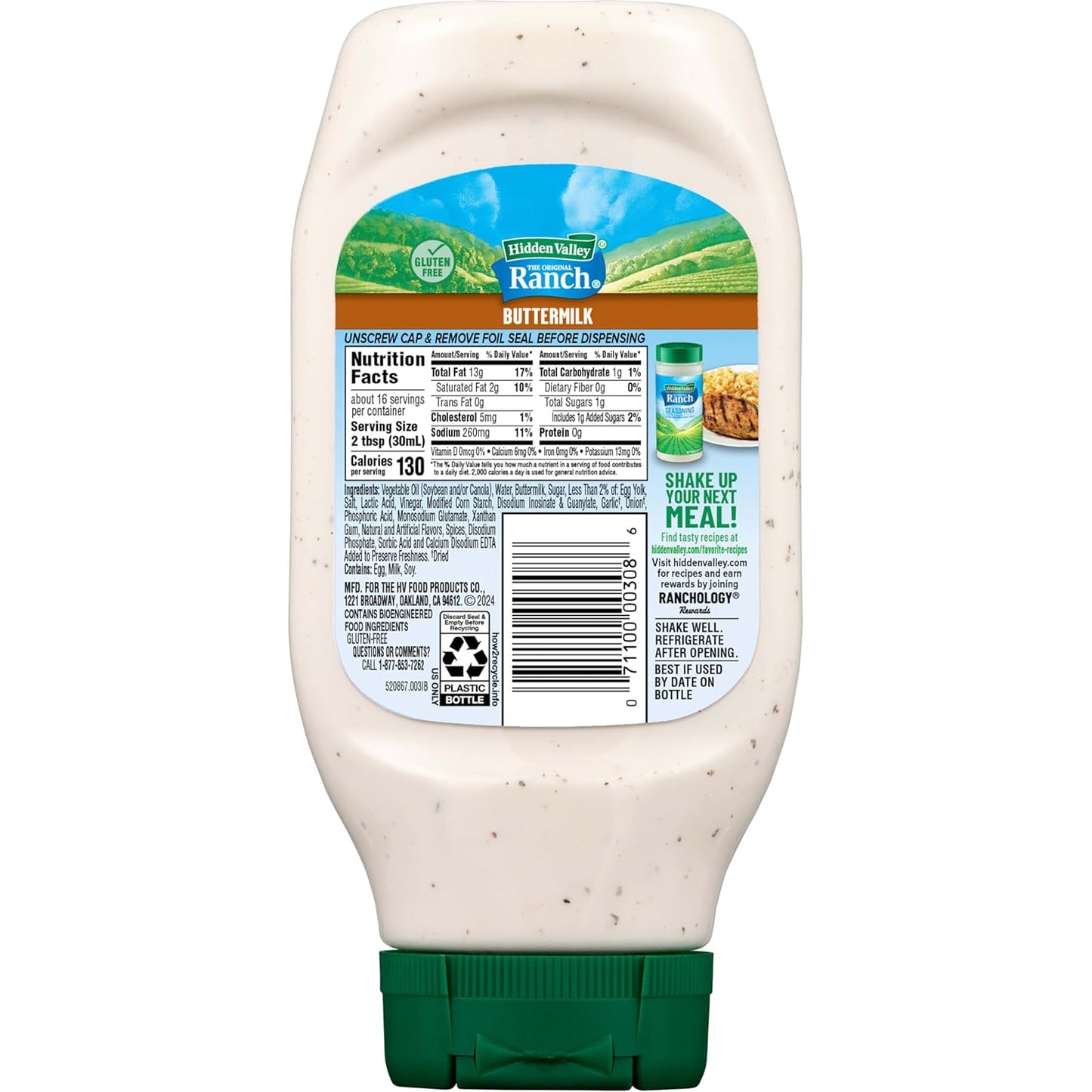 Hidden Valley Buttermilk Ranch Condiment and Dressing, Easy Squeeze Bottle, 16 Fl Oz (Package May Vary)
